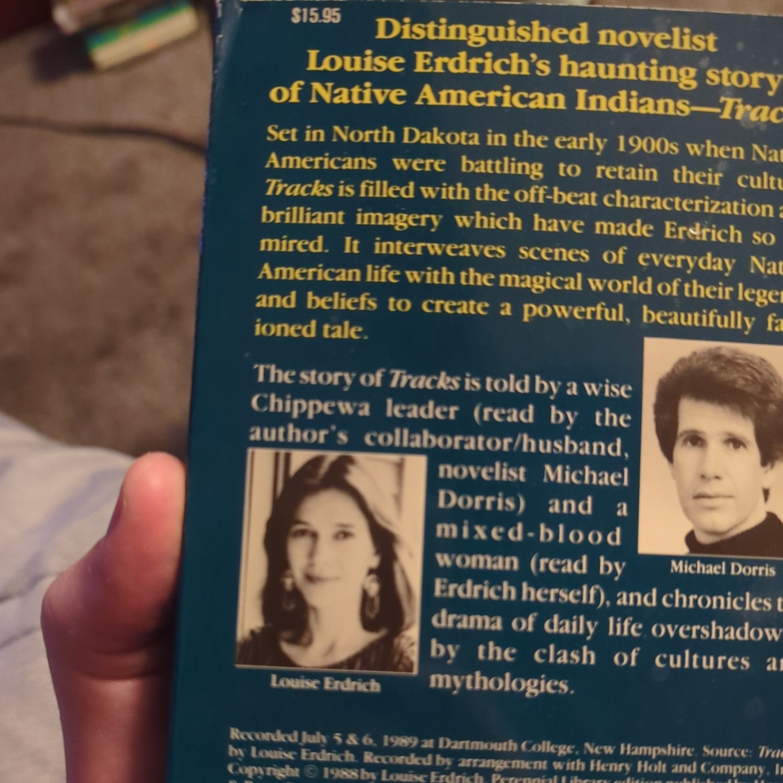 Harper Audio Tracks Louise Erdrich Audiobook Cassette Native Americans Fiction