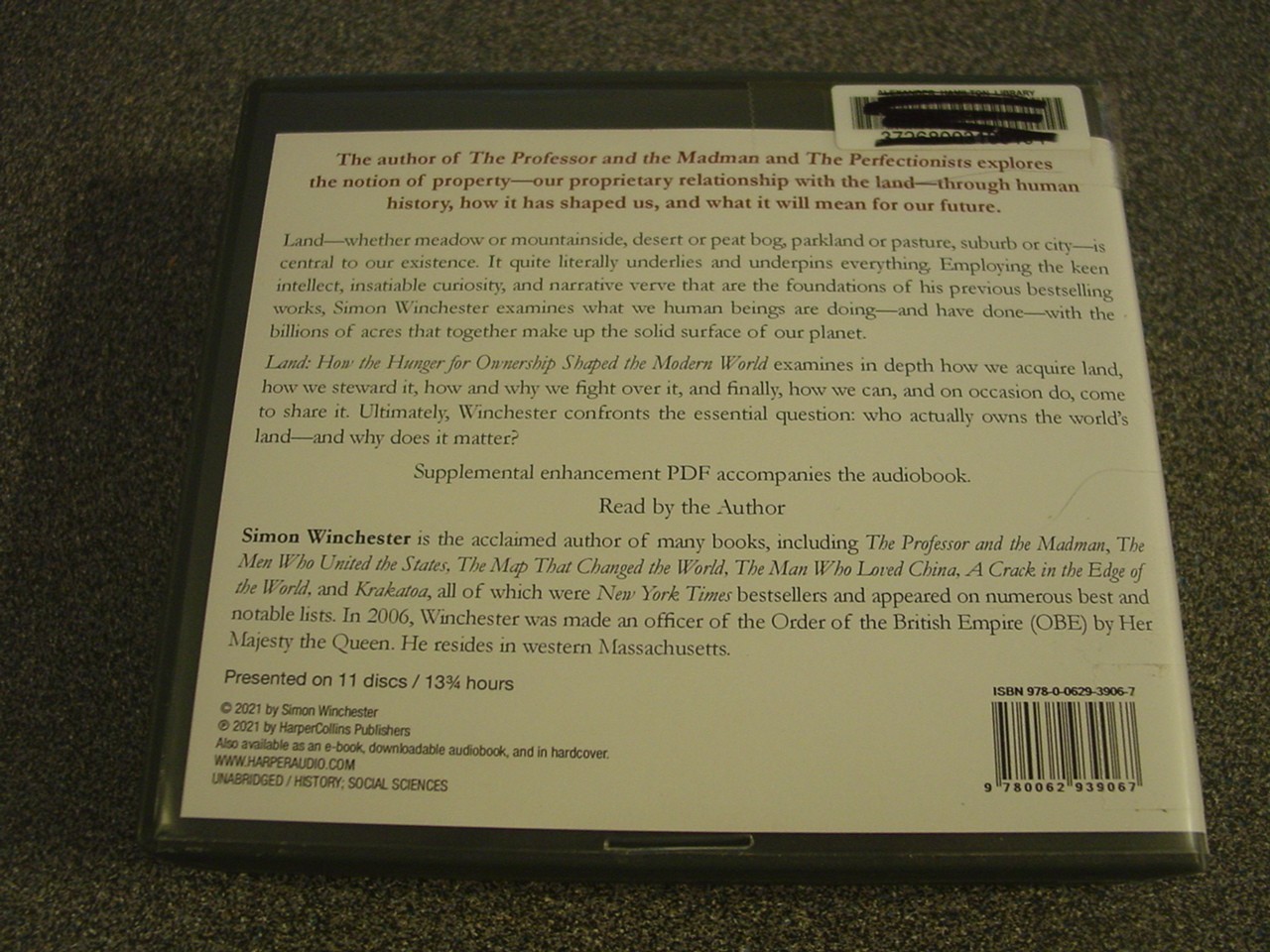 Land How the Hunger for Ownership Shaped the Modern World 11 Audio CD Winchester