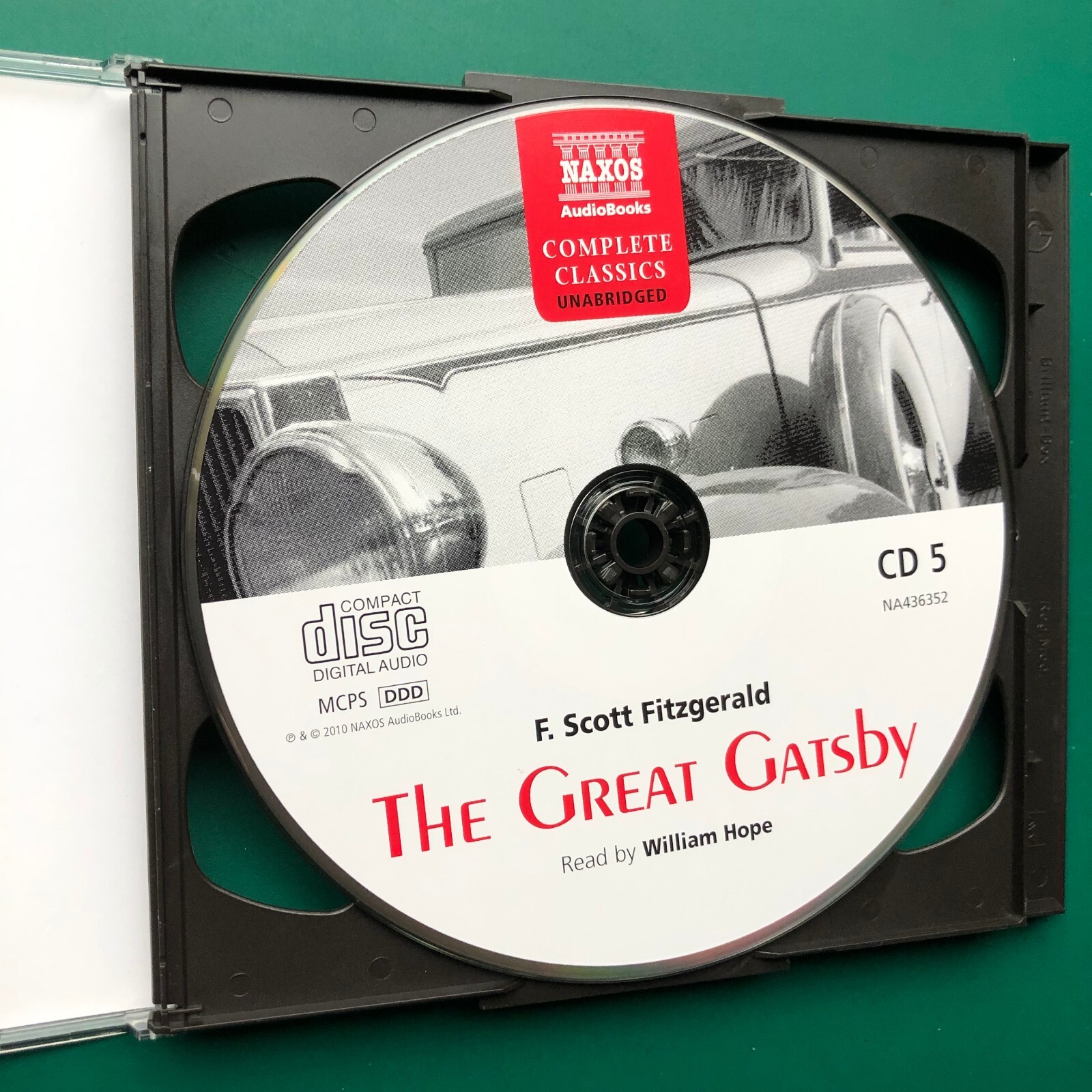 F. Scott Fitzgerald GREAT GATSBY 5x CD Unabridged Audiobook Set William Hope NM