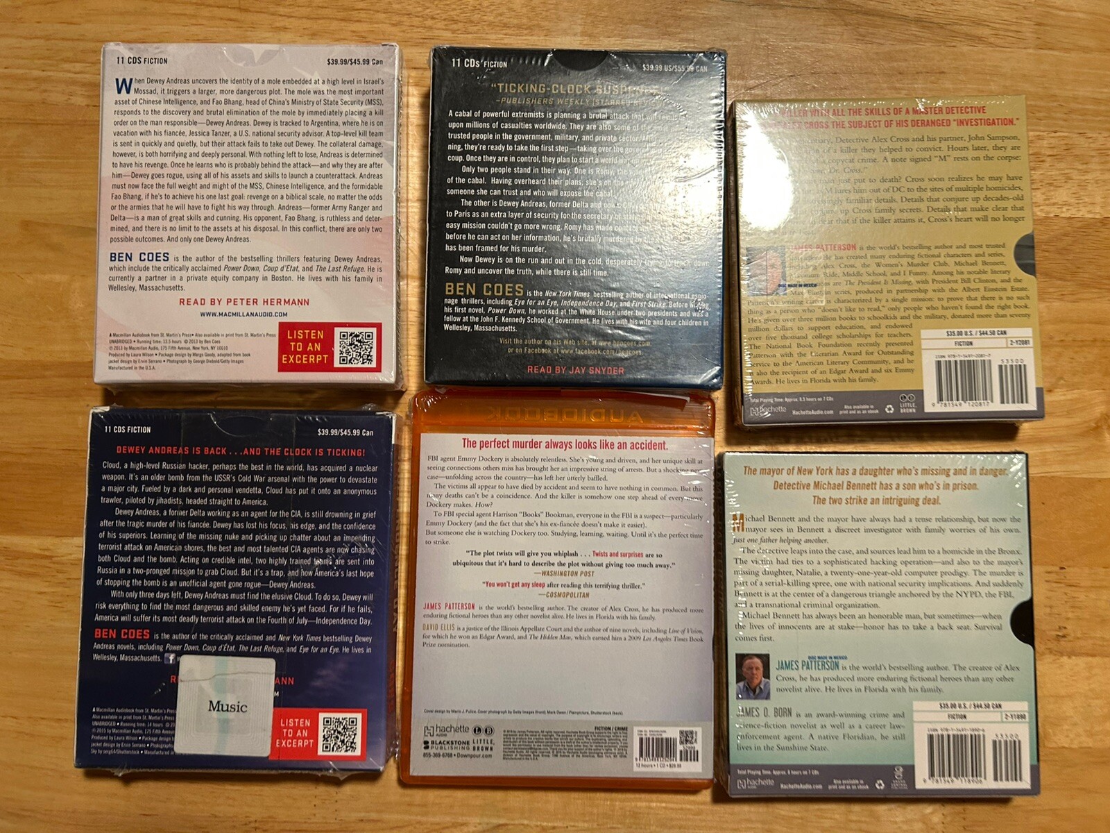 Lot Of 6 James Patterson & Ben Coes Audiobooks 1 MP3-CD 5 Audio CDs