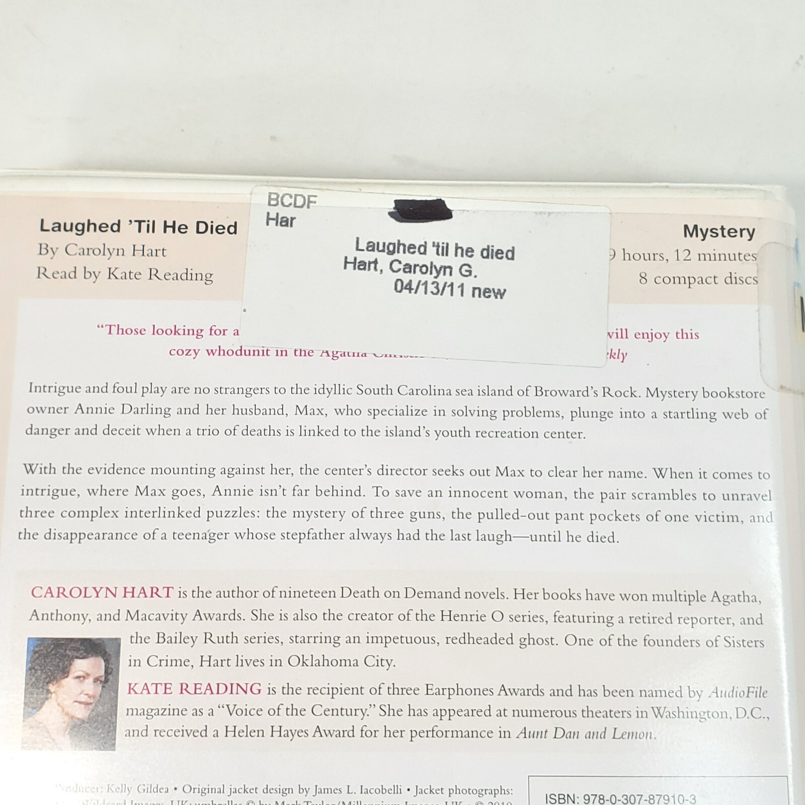 Laughed ‘Til He Died by Carolyn Hart Audiobook CDs 8 CD Set Ex-library