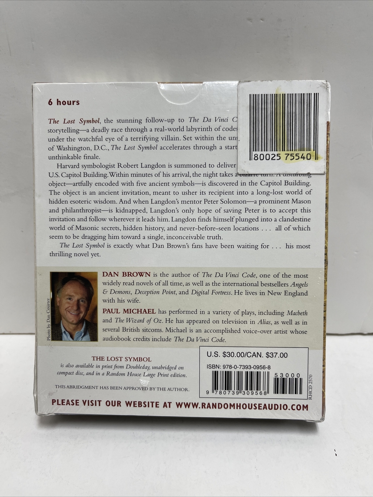 The Lost Symbol Dan Brown Read By Paul Michael CD Audio Book