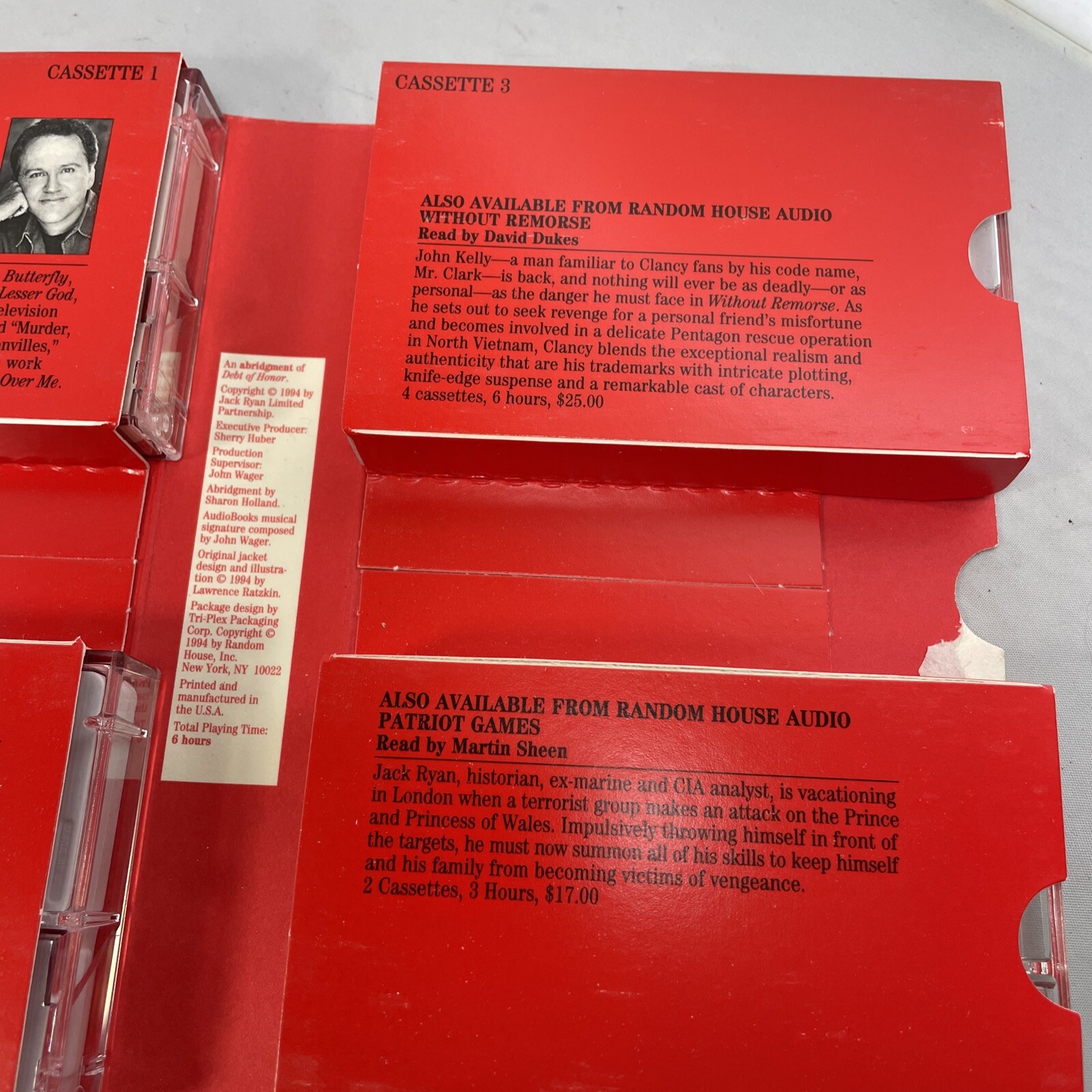 Debt of Honor by Tom Clancy Audio Book 4 Cassettes 6 Hours Abridged TESTED WORKS