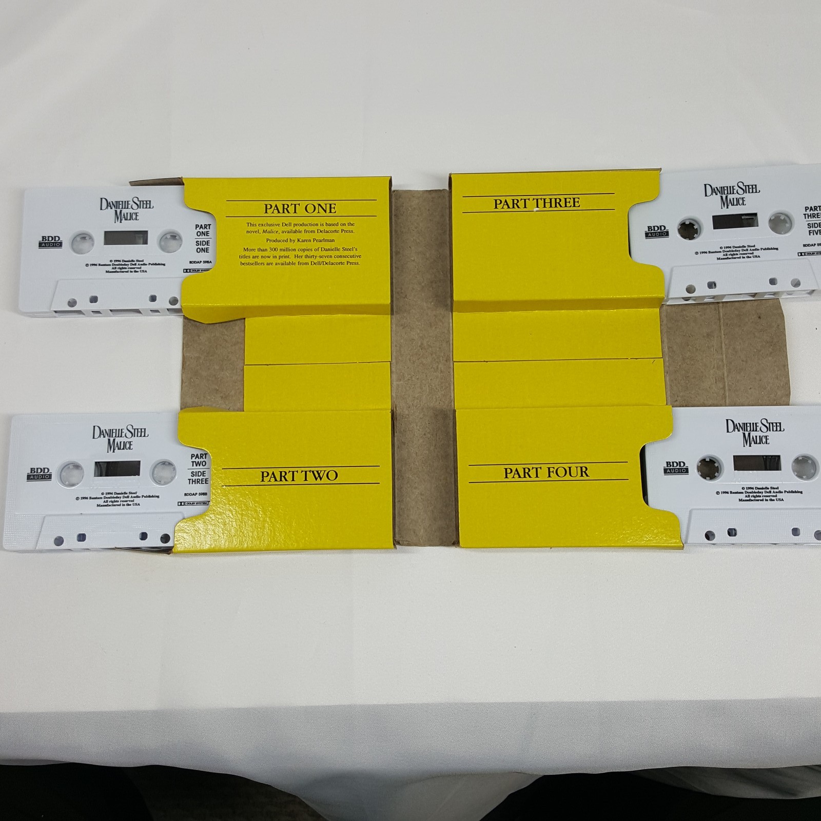 Danielle Steel Malice Audiobook 4 Cassettes BDD Audio Fiction Performance Jason