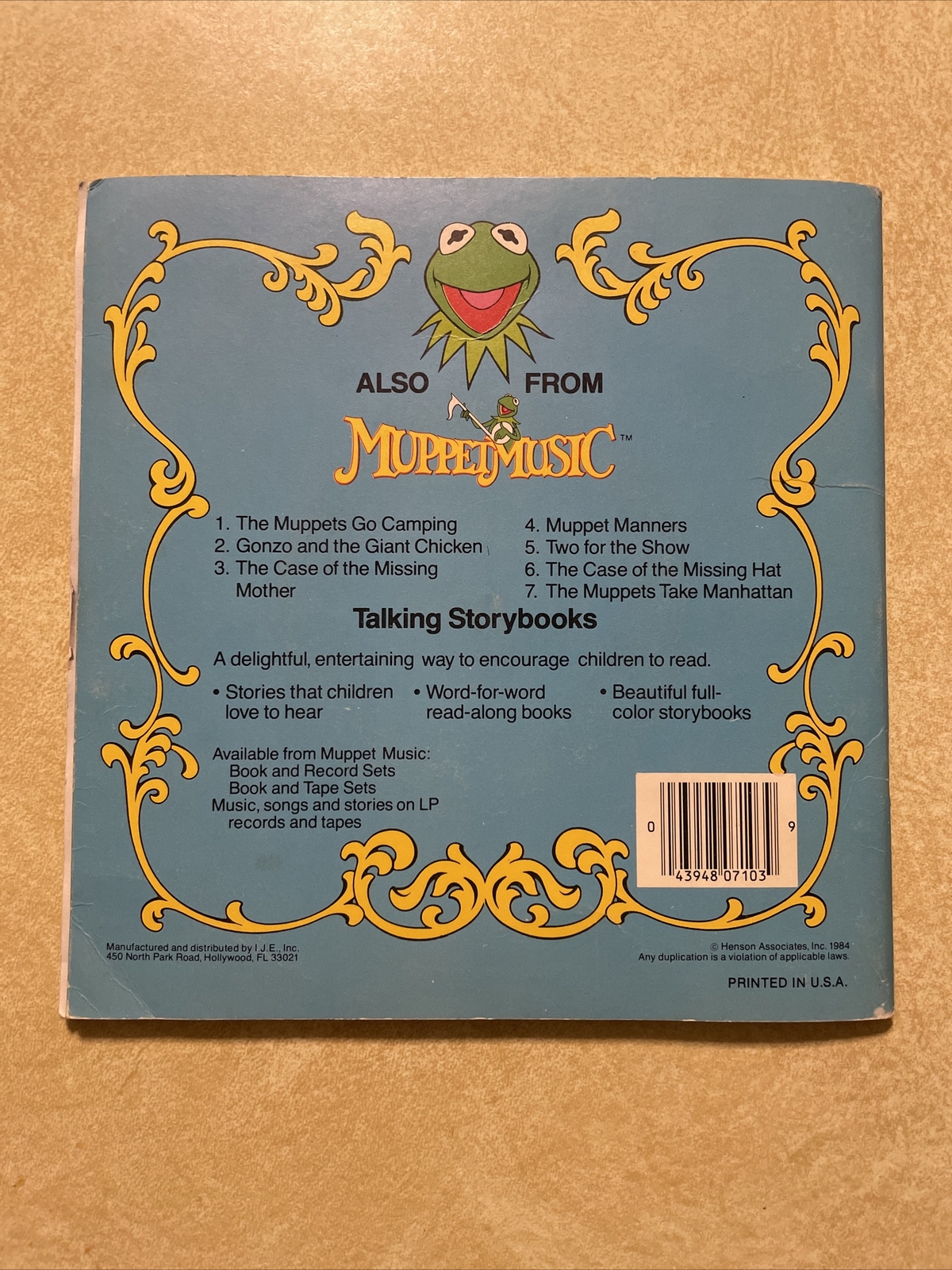 1984 The Muppets Take Manhattan Hear Read See Book & Vinyl Record 33 1/3 RPM