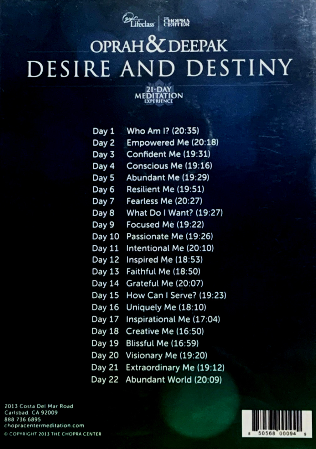 Oprah & Deepak Desire and Destiny 21 Day Meditation 6 CD Life Class Chopra B15