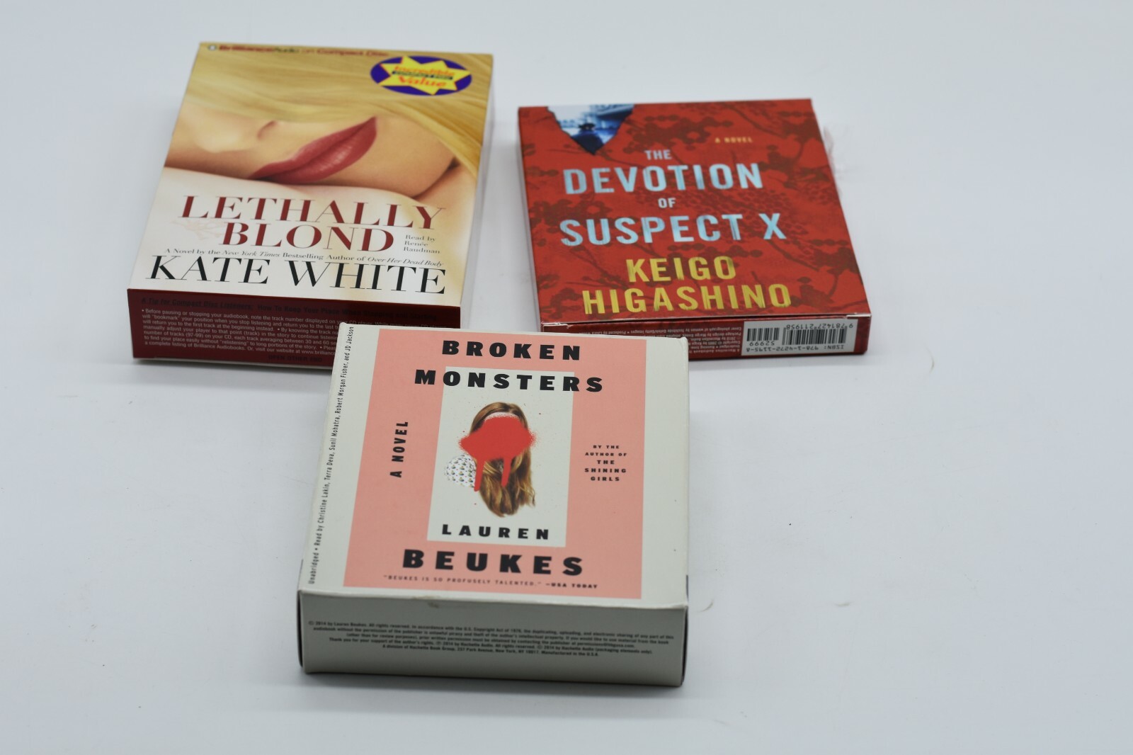 3 AUDIO BOOK LOT-Keigo Higashino,Lauren Beukes,Kate White-FREE FAST SHIPPING