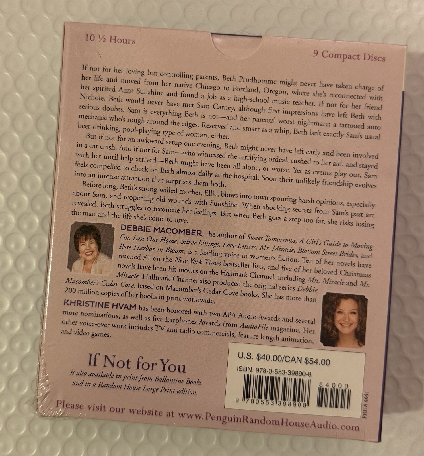 If Not for You: A Novel (AUDIO CD) Audiobook By Debbie Macomber, New And Sealed￼