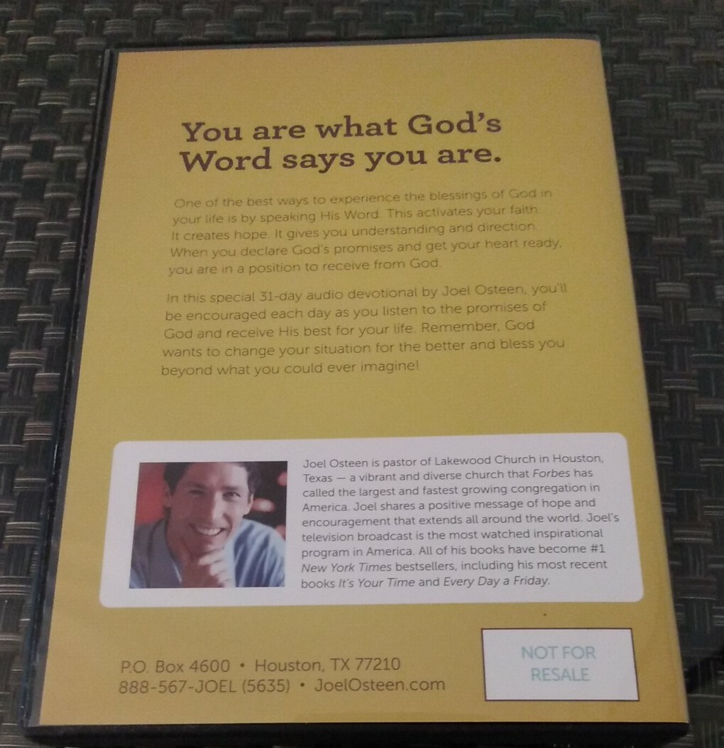 Joel Osteen I AM Declaring God’s Word & Receiving Promises 3 Audio CDs 1 DVD