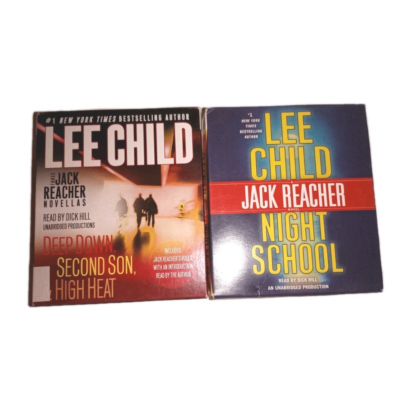 Jack Reacher by Lee Child. 2 CD Audio Books, Night School, Deep Down, Second Son