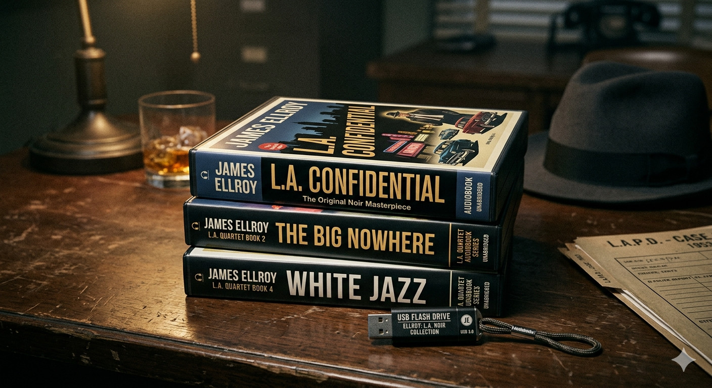 AUDIOBOOKS ~ LA CONFIDENTIAL LA NOIR JAMES ELLROY 7 BOOKS BLACK DAHLIA .MP3 USB