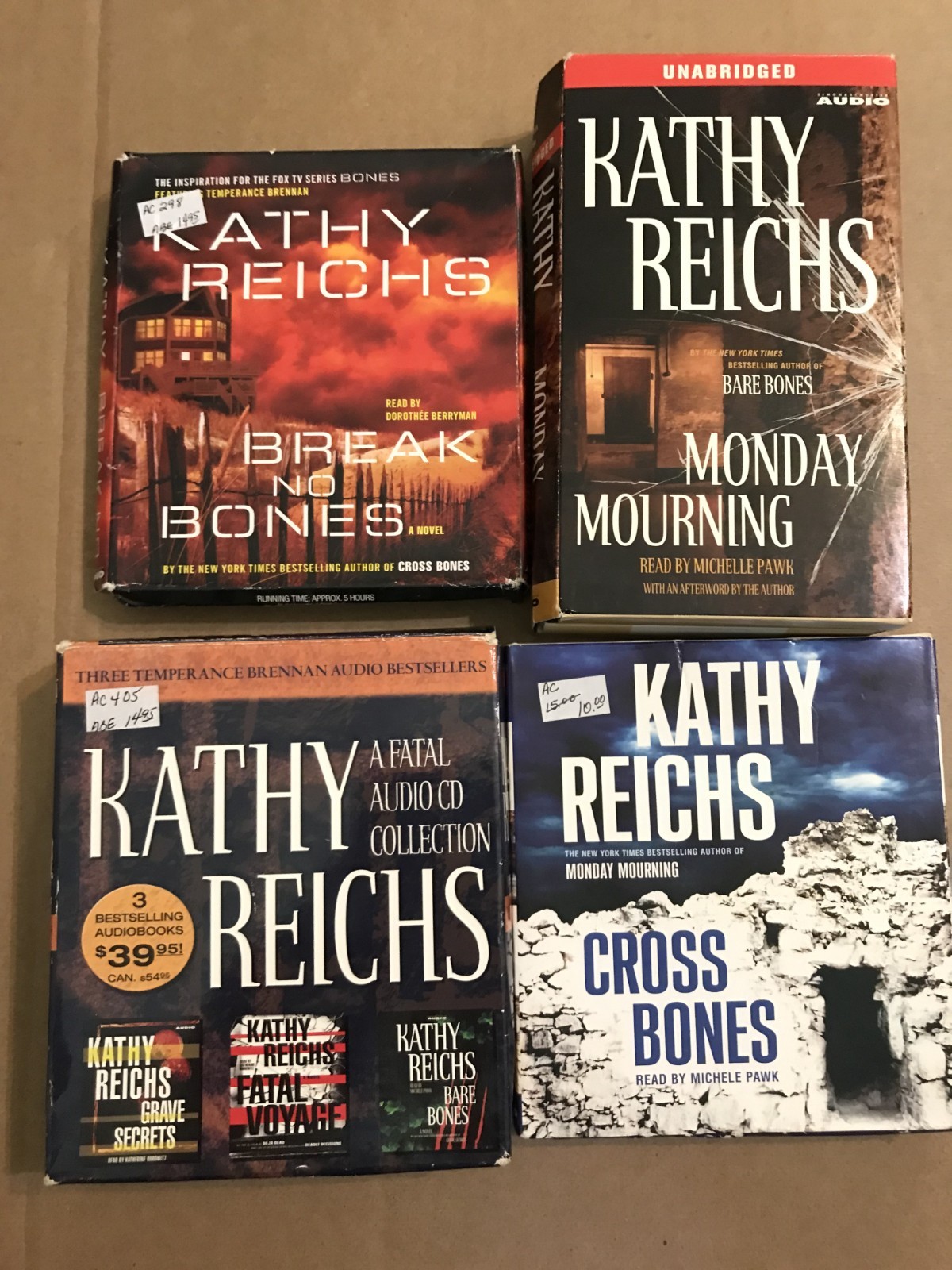 Lot Of 6 Kathy Reichs Cassettes Audiobooks Cross Bones Monday Mourning + 4 MORE