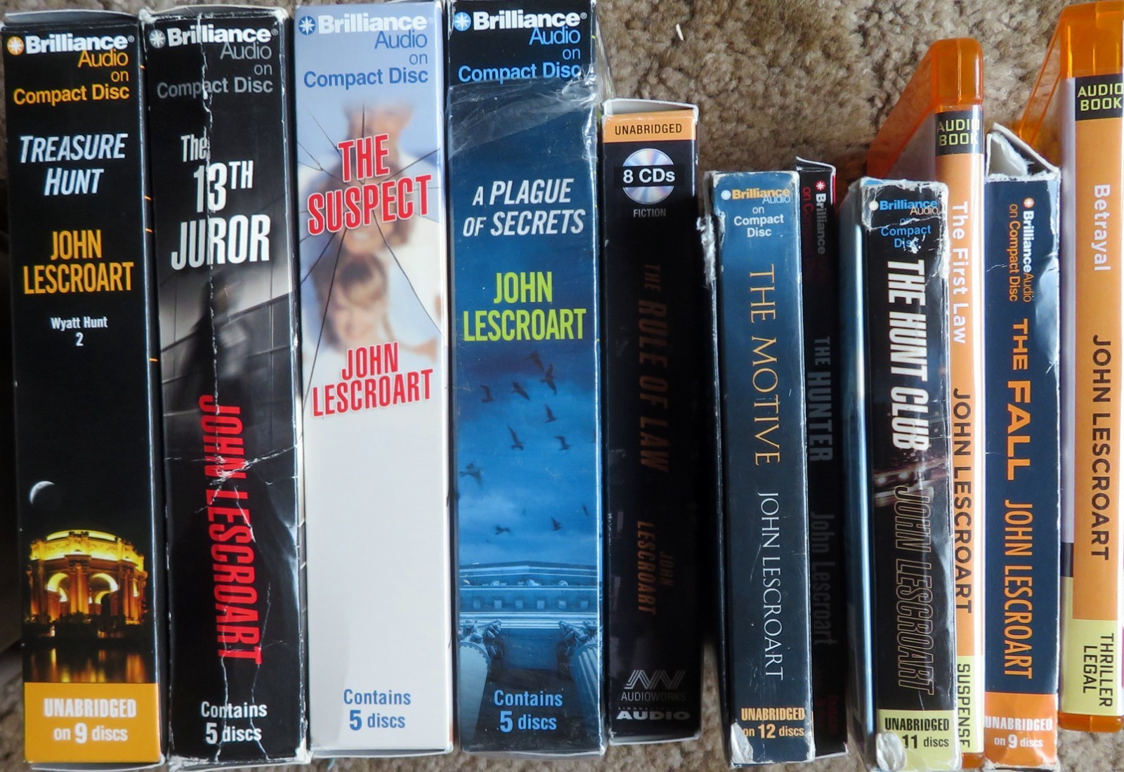 JOHN LESCROART — Eleven (11) Audiobooks CD — Motive, Betrayal, VIG, Suspect +