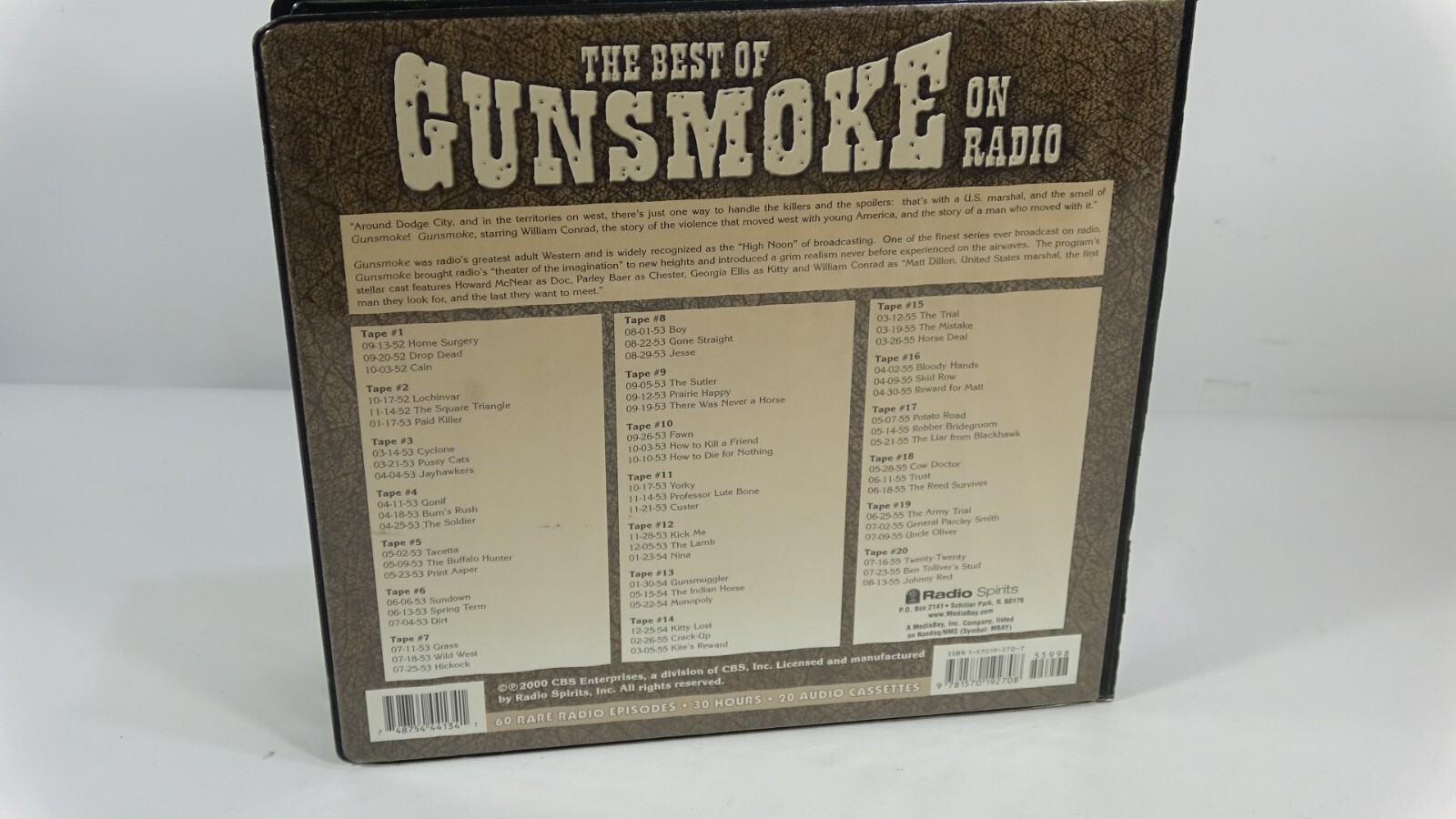 Radio Spirits The Best Of Gunsmoke On Radio (20 Audio Cassettes)