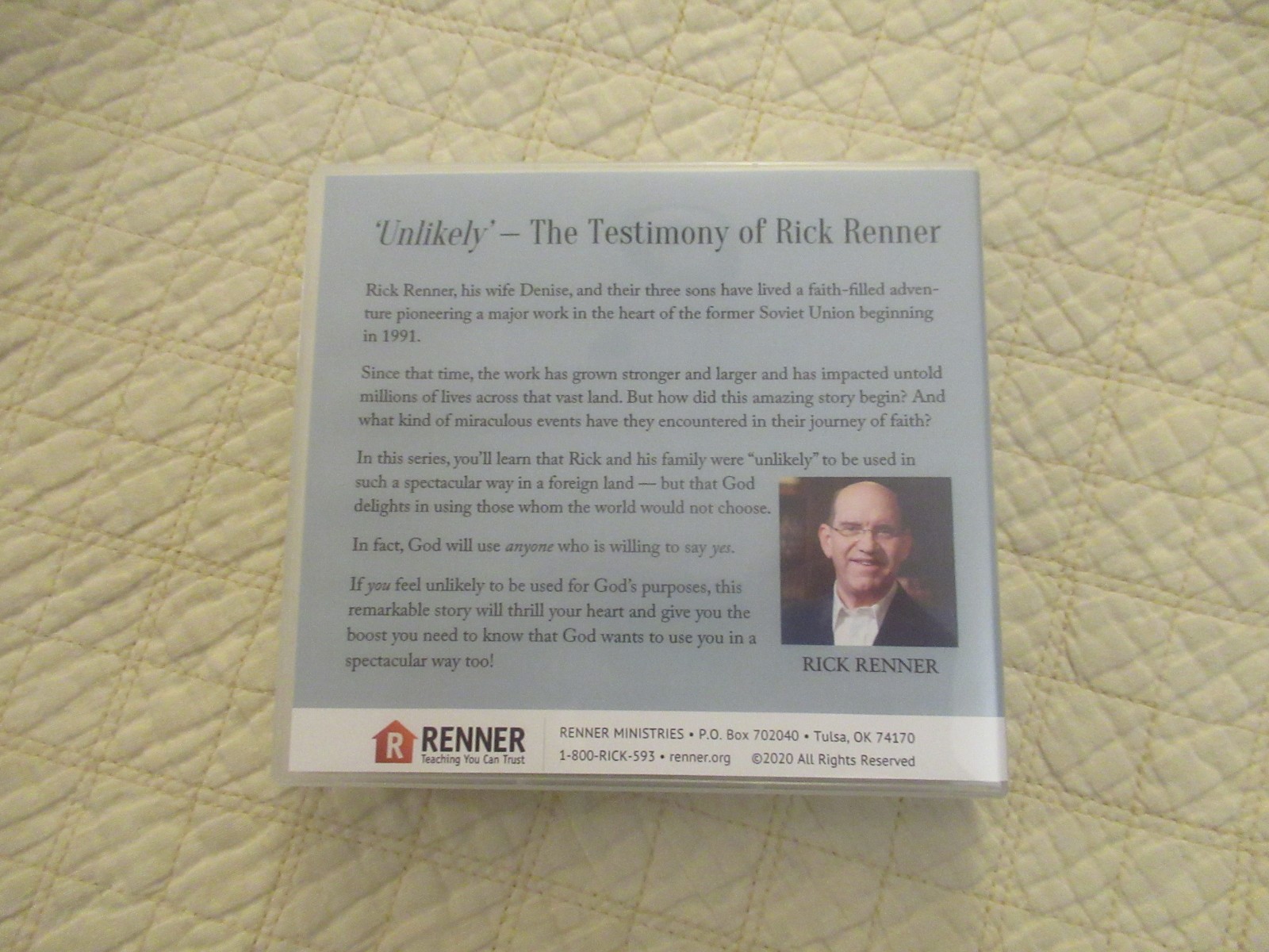 Unlikely: My Personal Testimony by Rick Renner (CD) 10-Part Series (5 Disc Set)