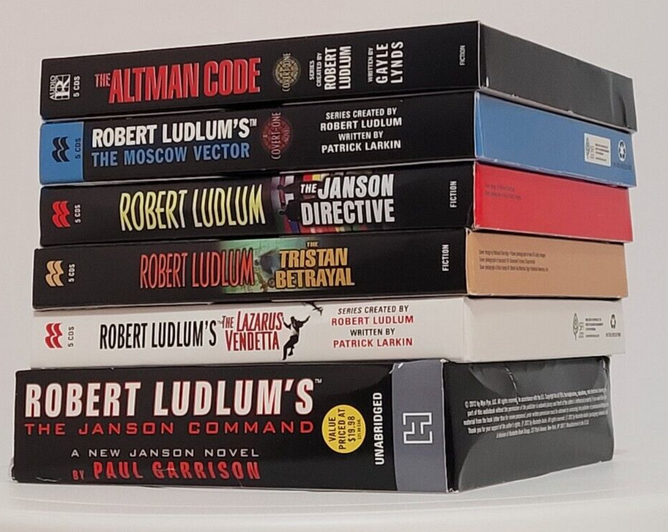 6 Robert Ludlum’s Audio Books CD The Altman Code, Janson Directive & Command