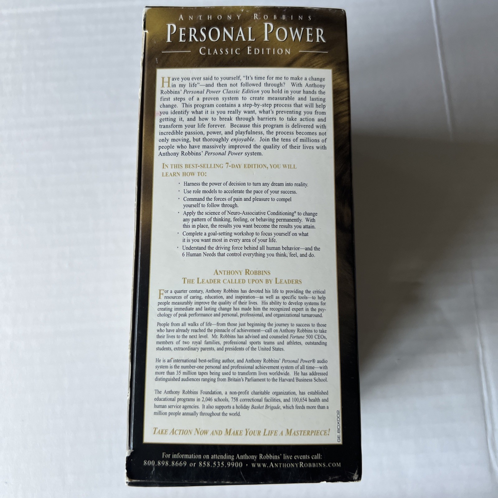 Tony Robbins Personal Power Classic Edition Box Set (Missing Day 6) EUC