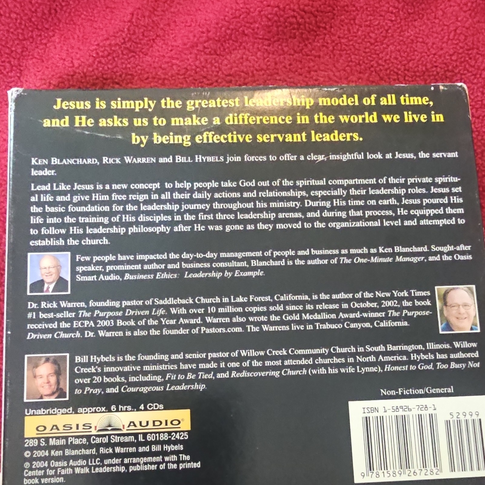 Oasis Audio Lead Like Jesus Ken Blanchard Bill Hybels Audiobook CD