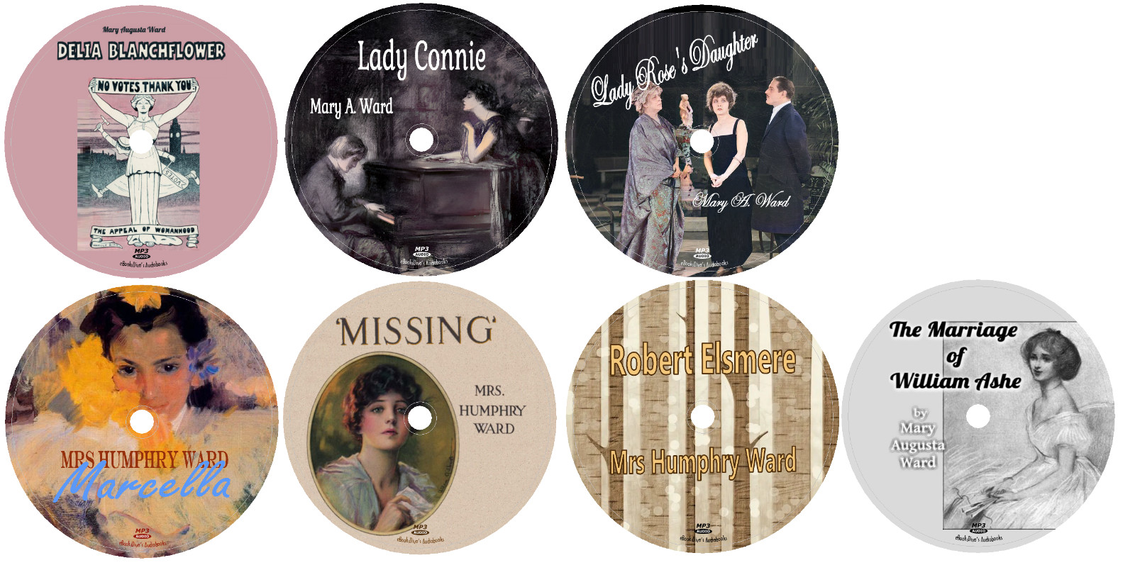Mary Augusta Ward 9 Historical Fiction Audiobooks in 10 MP3 Audio CDs