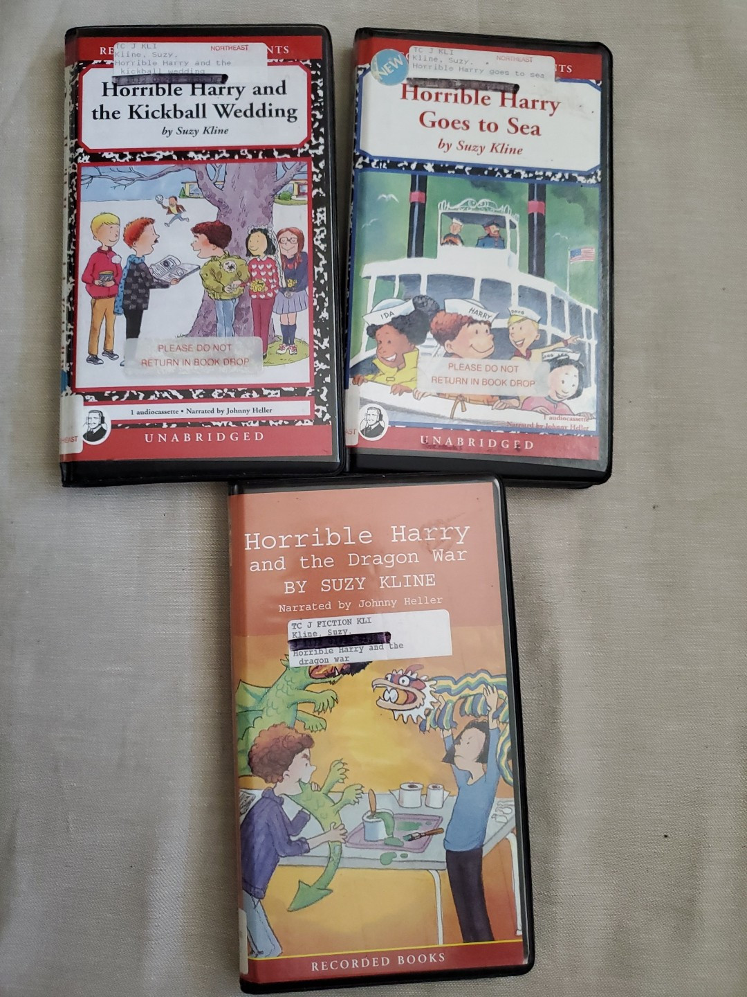 Horrible Harry Set of 3 Audiobook Cassettes Unabridged (Ex Library)