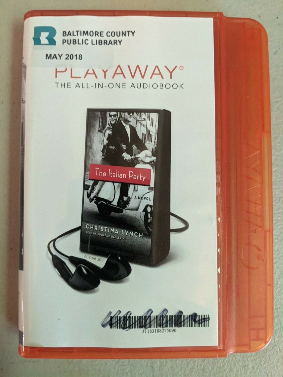 Shelf159 Audiobook PLAYAWAY~ THE ITALIAN PARTY BY CHRISTINA LYNCH