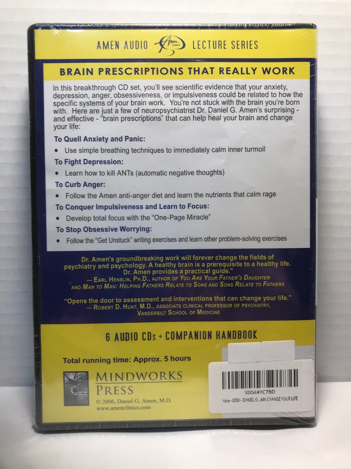Change Your Brain — Change Your Life, Amen Audio Lecture Series (Audio CD, 2006)