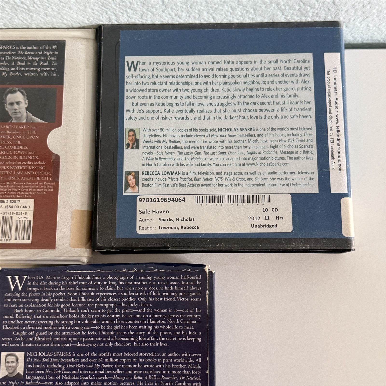 Lot Of 3 Nicholas Sparks True Believer Safe Haven The Lucky One Audiobooks On CD