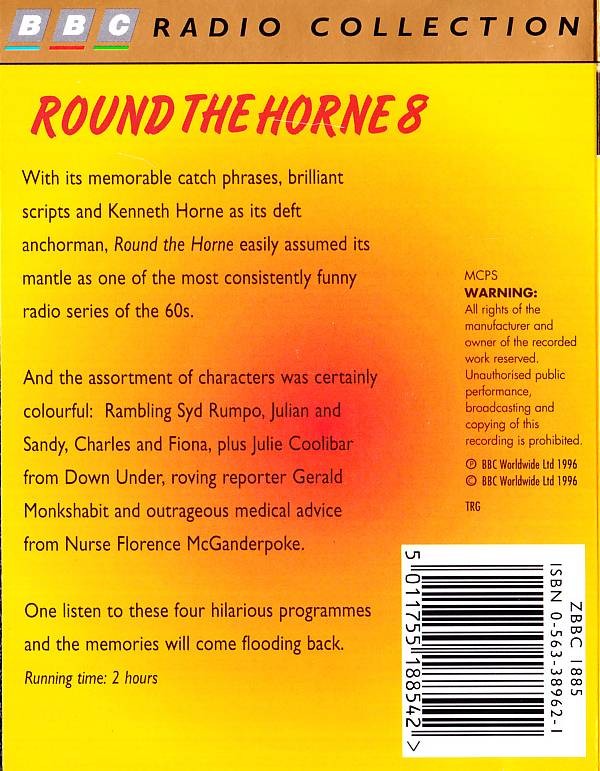 ROUND THE HORNE #8 Double Audio Cassette BBC Radio
