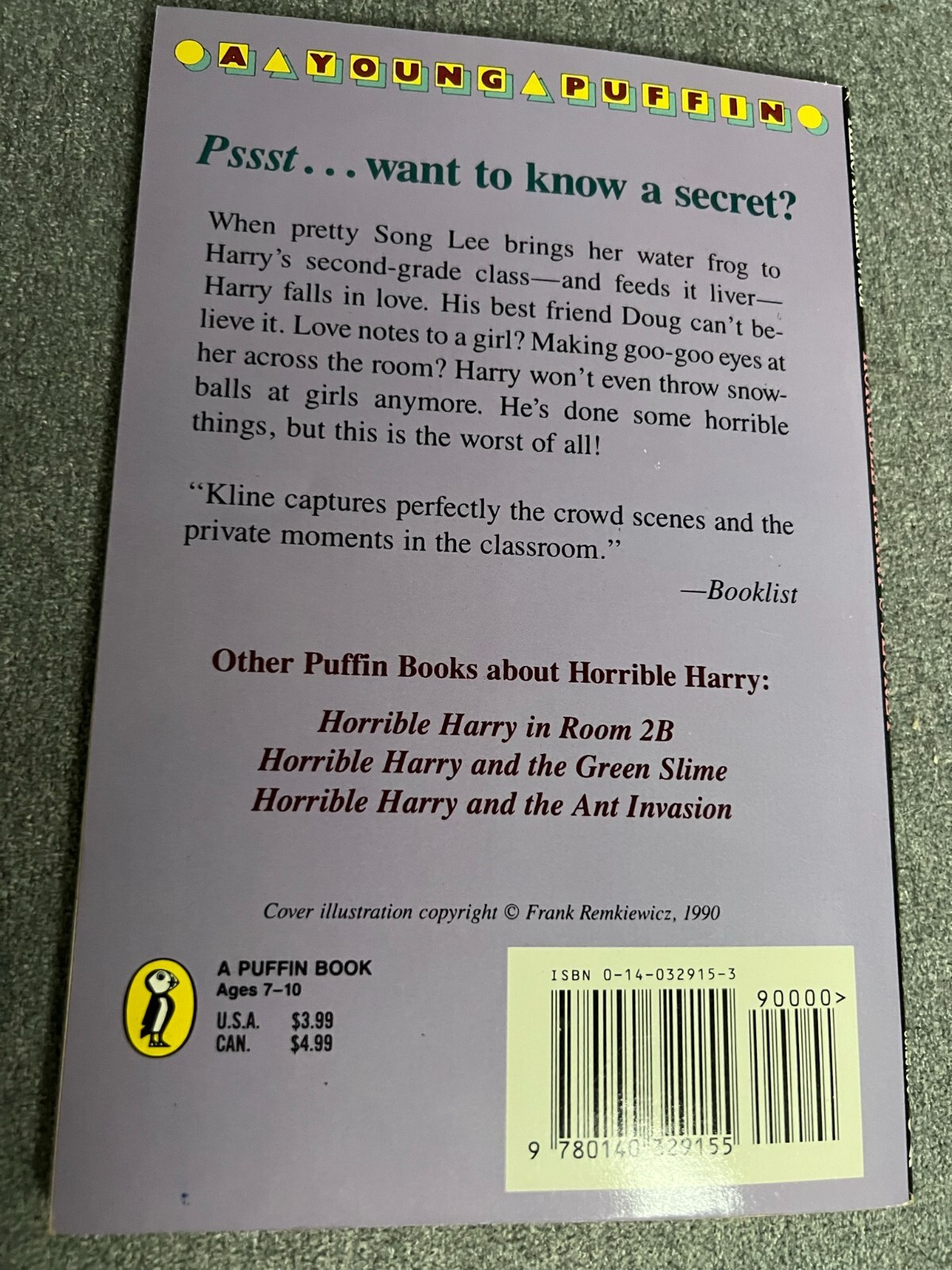 Horrible Harry Ser.: Horrible Harry’s Secret by Suzy Kline (1992, Trade…