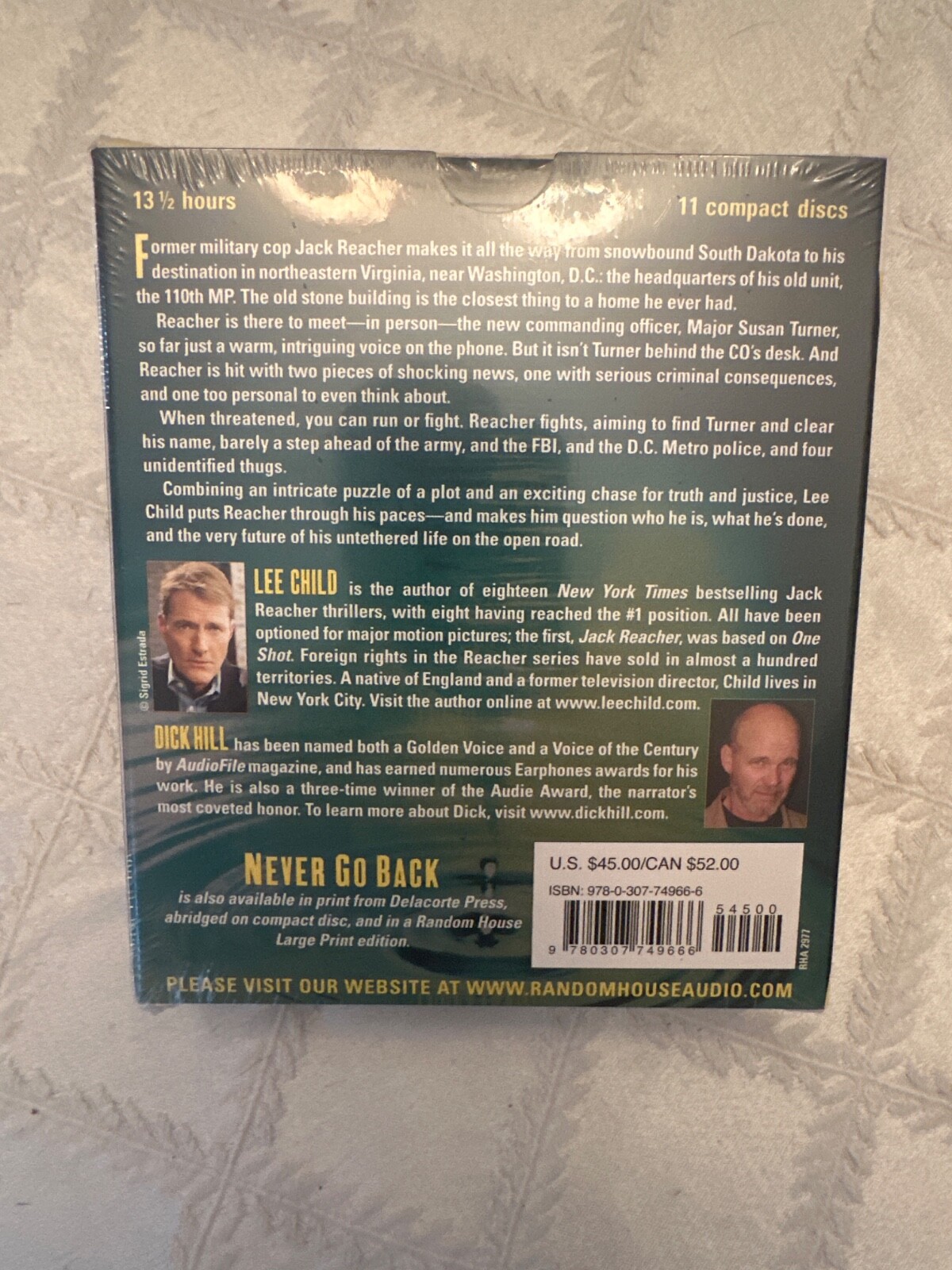 Never Go Back A Jack Reacher Novel BY LEE CHILD AUDIOBOOK 11 CDs NEW SEALED