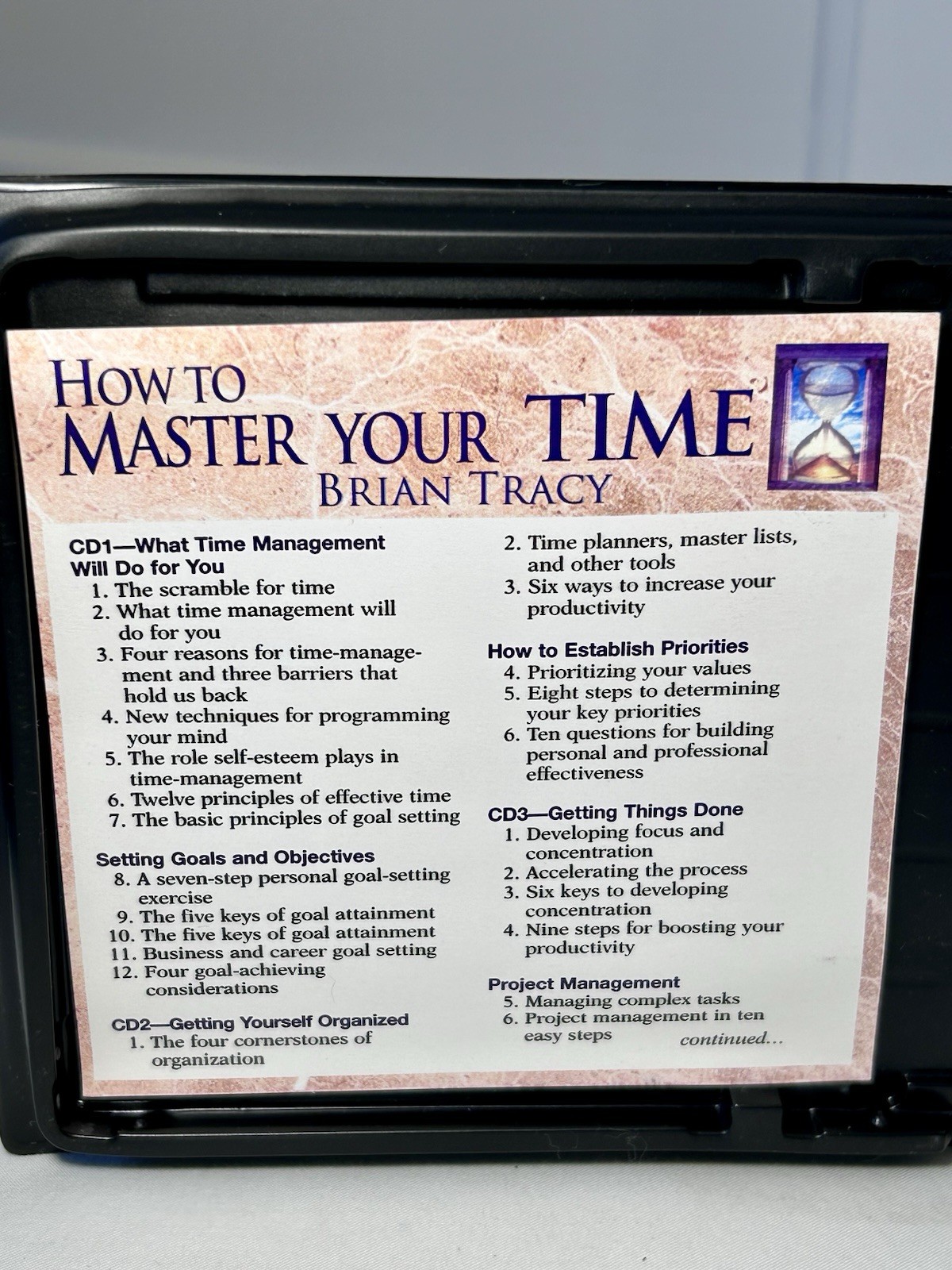 How to Master Your Time~Brian Tracy~6 CD Audiobook Set~Missing CD #2