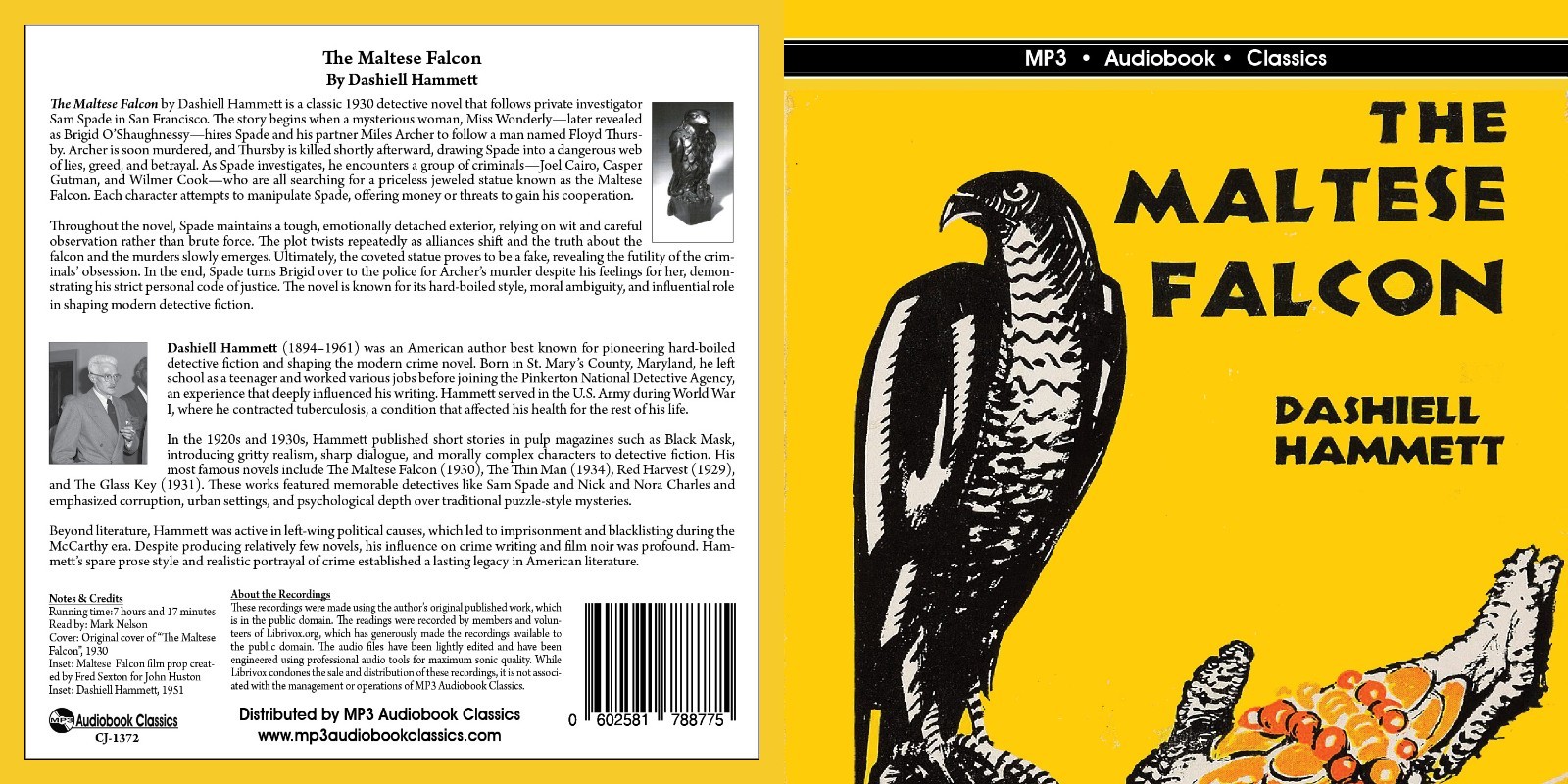 The Maltese Falcon — Unabridged MP3 CD Audiobook in CD jacket