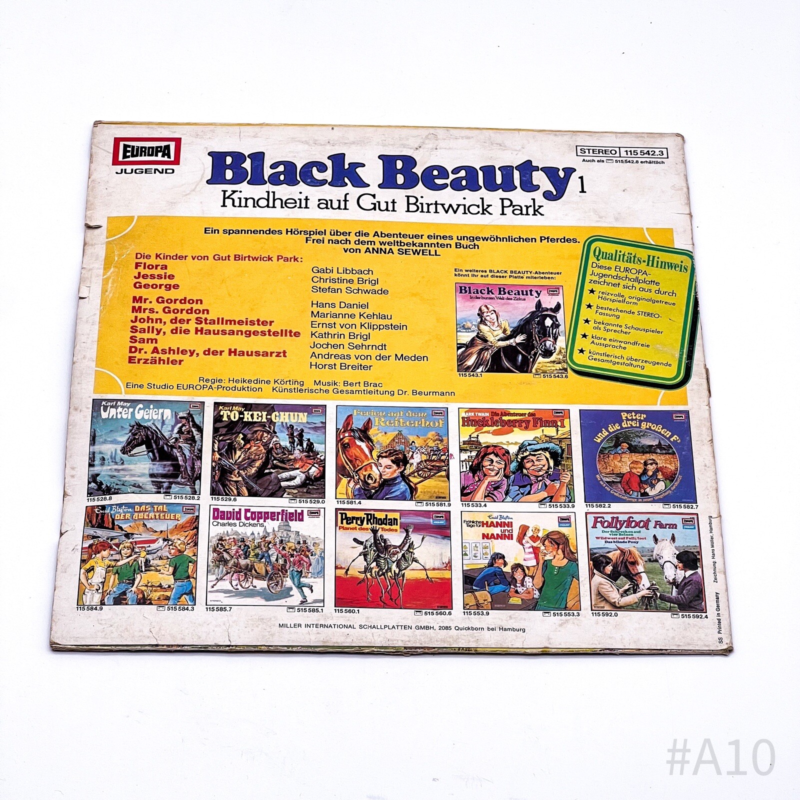 Black Beauty Vinyl ‘Childhood At Birtwick Park’ Europe Youth Audio Play