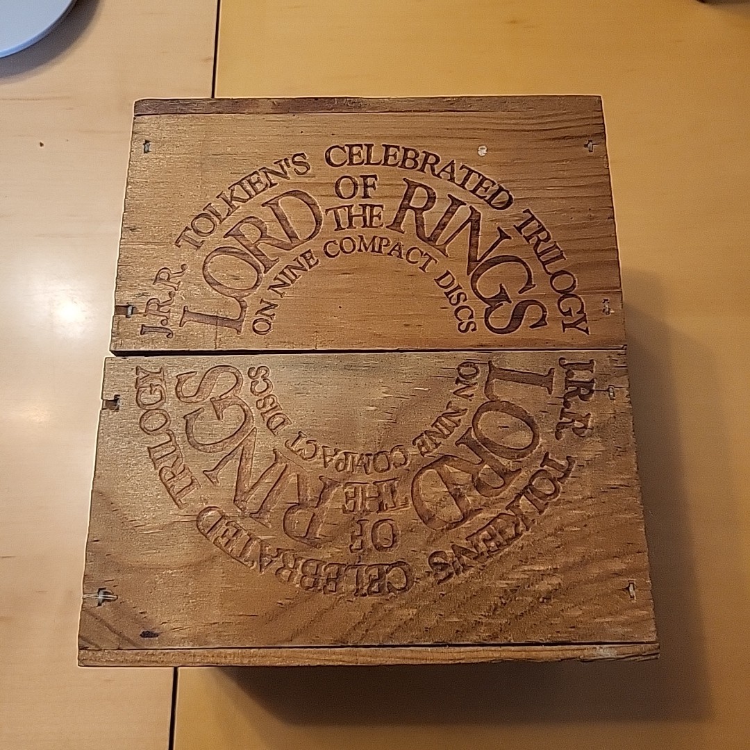J.R.R. Tolkein THE HOBBIT 4 CDS & LORD OF THE RINGS 9 CDS IN WOODEN BOX Preowned