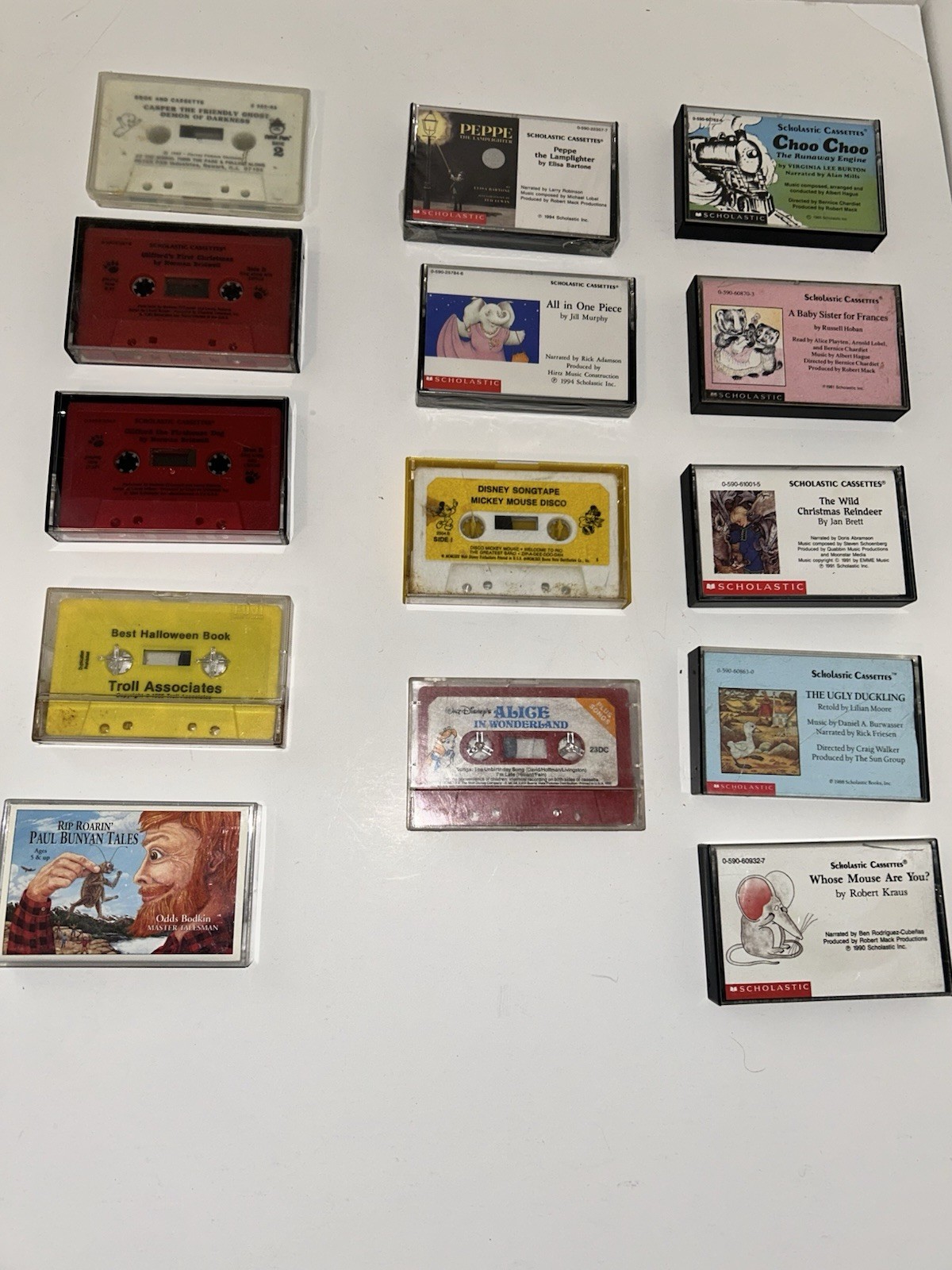 Scholastic Children’s Audiobook Cassette Tapes Lot Disney Clifford Casper