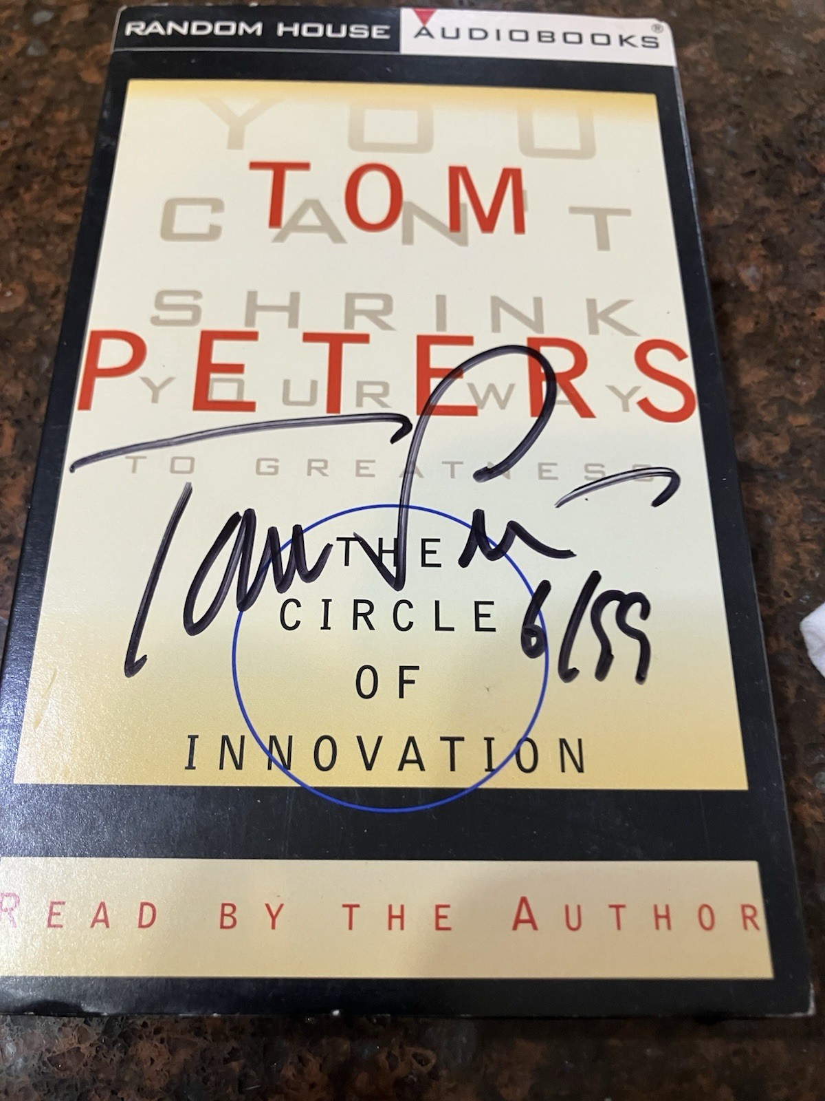 Audiobook 2 Cassettes “The Circle Of Innovation”Signed By Tom Peters 3 Hrs.