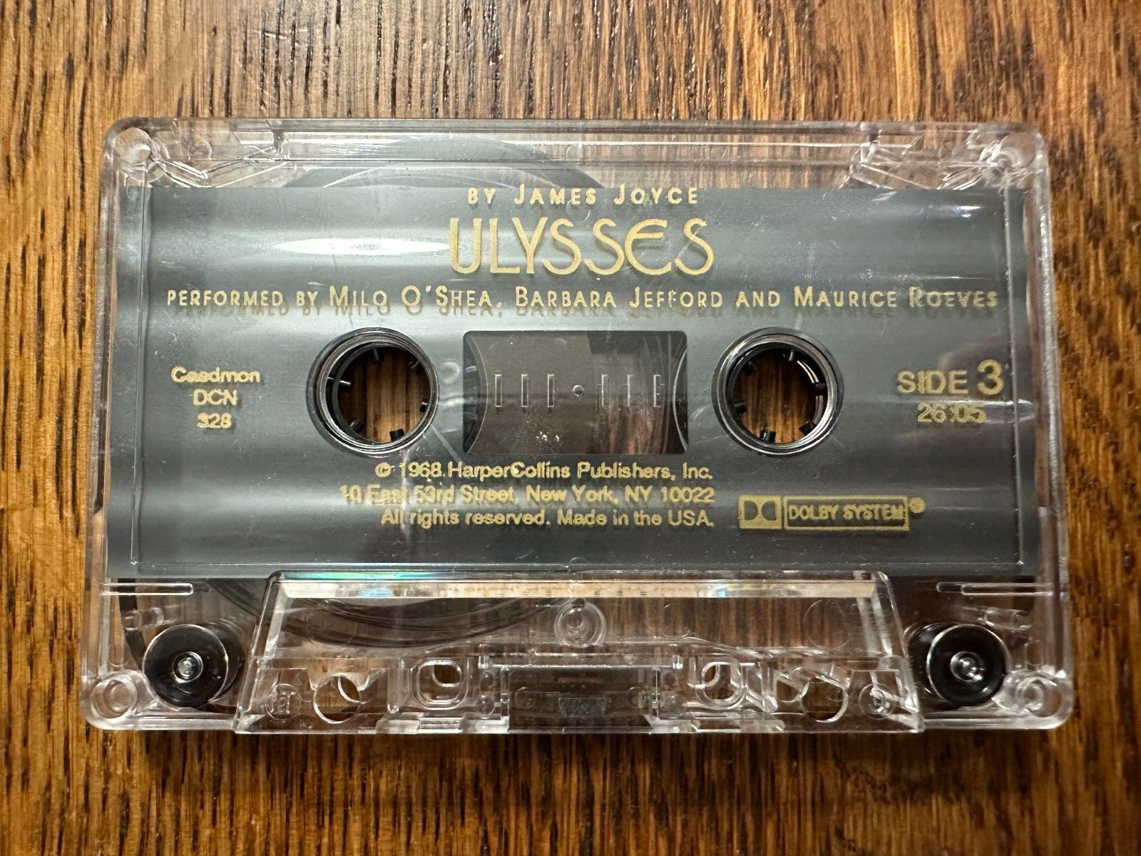 Ulysses by James Joyce (1992, Audio Cassette, Abridged edition) MILO O’SHEA
