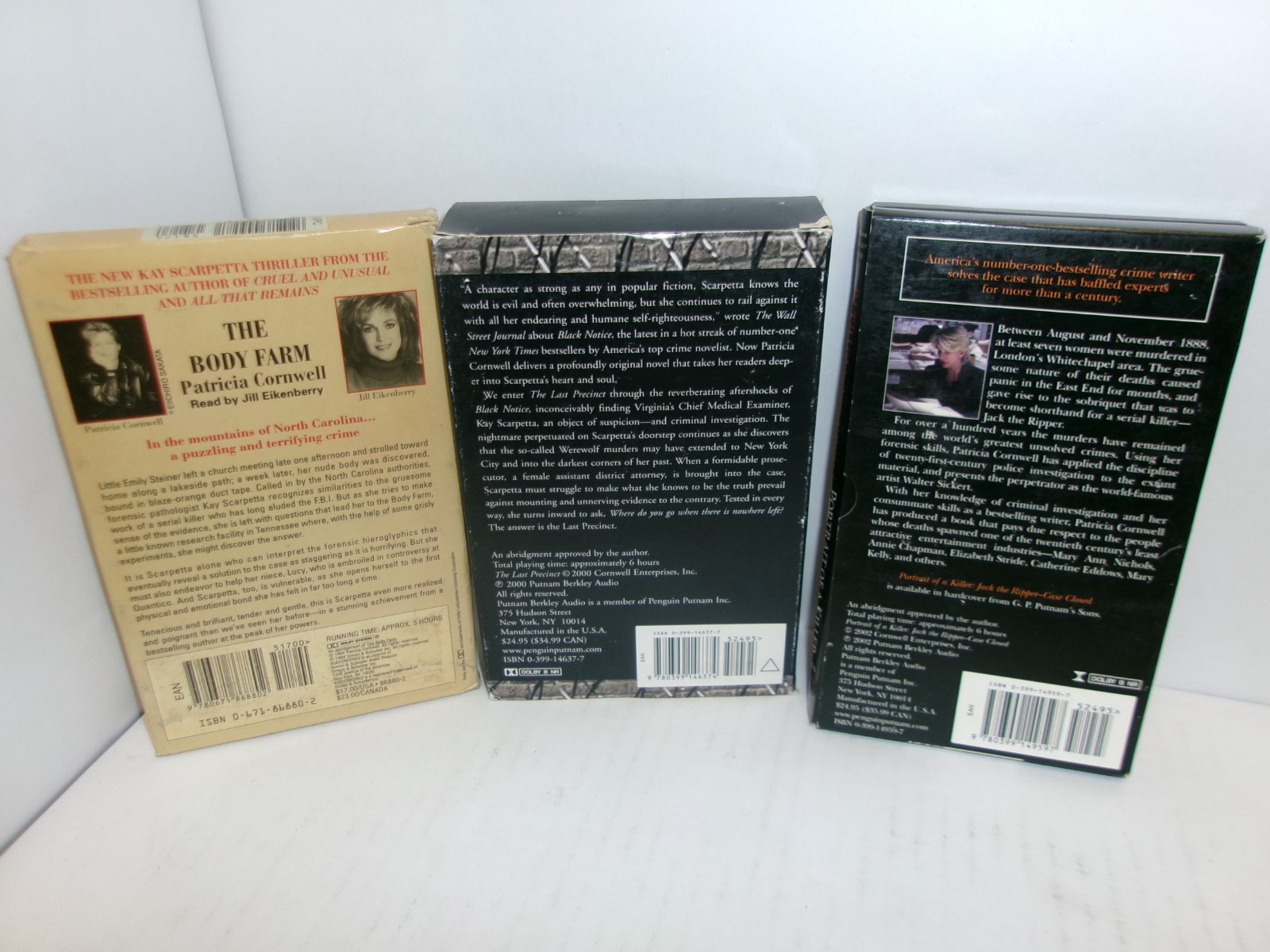 Lot of 3 Patricia Cornwell Audiobook On Cassette Tape ~ Ships Boxed