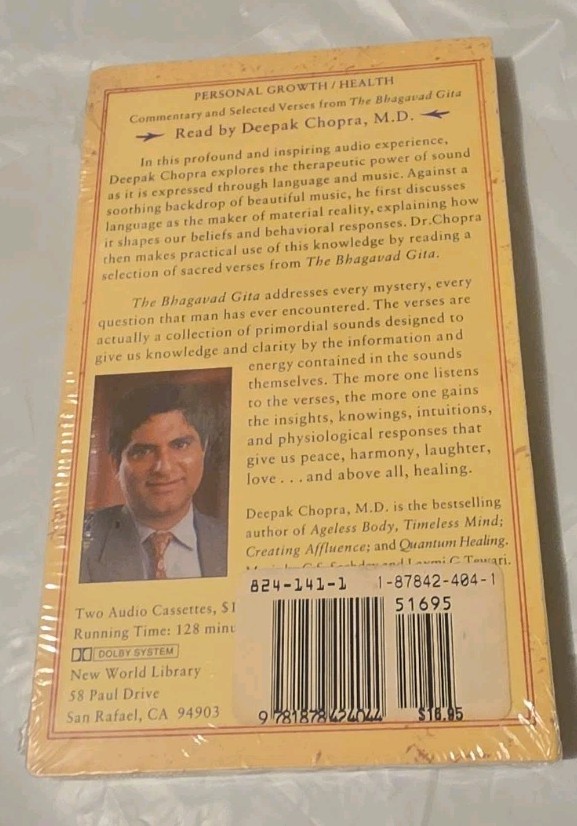 Sacred Verses Healing Sounds by Deepak Chopra, M.D (Audiobook Cassette) New