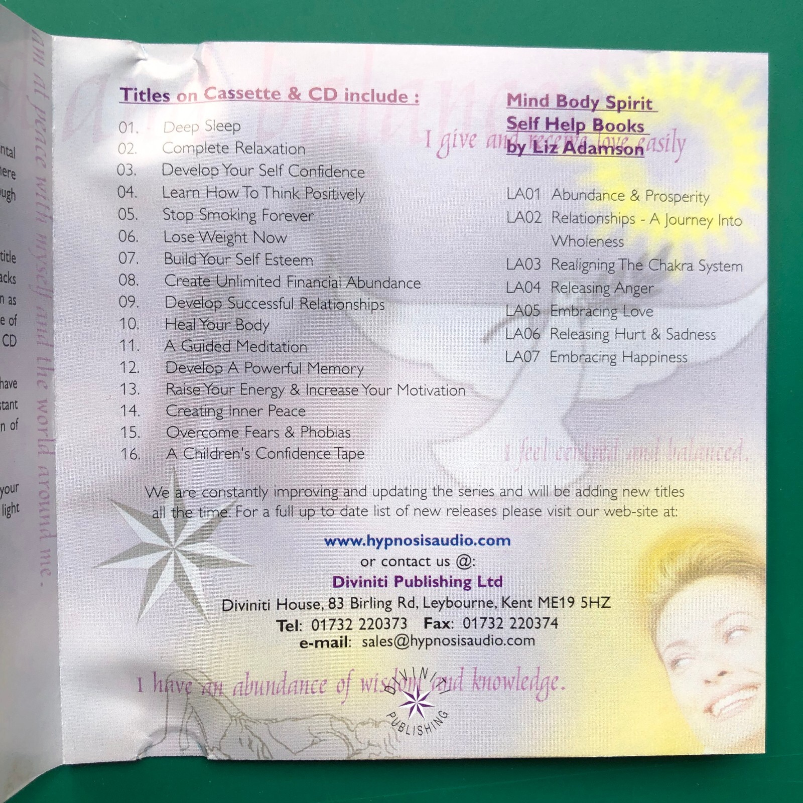 Glenn Harrold CREATING INNER PEACE & CALM Hypnotherapy Techniques Audio Guide CD