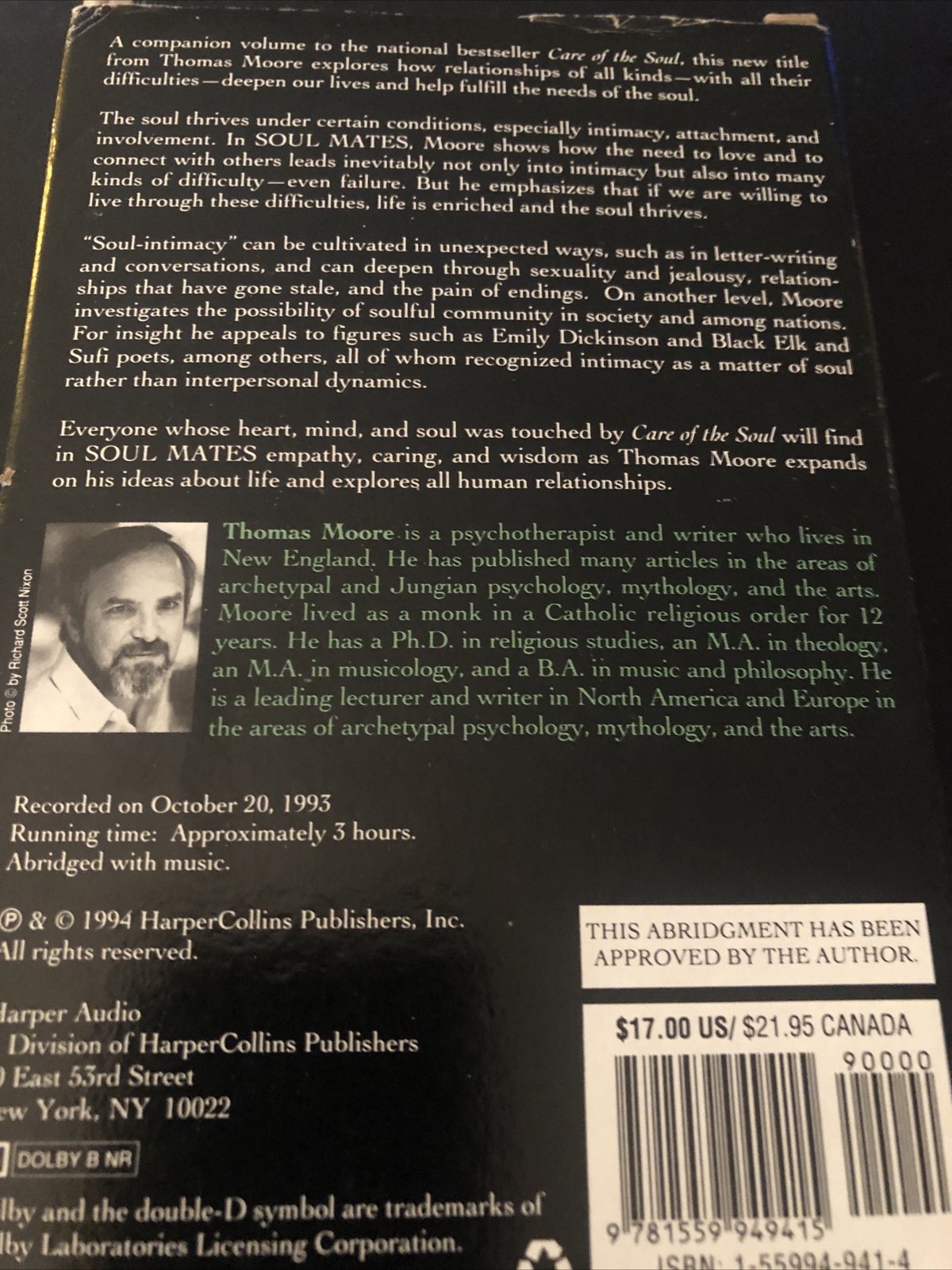 Soul Mates : Honouring the Mysteries of Love and Relationship Thomas Moore Mint