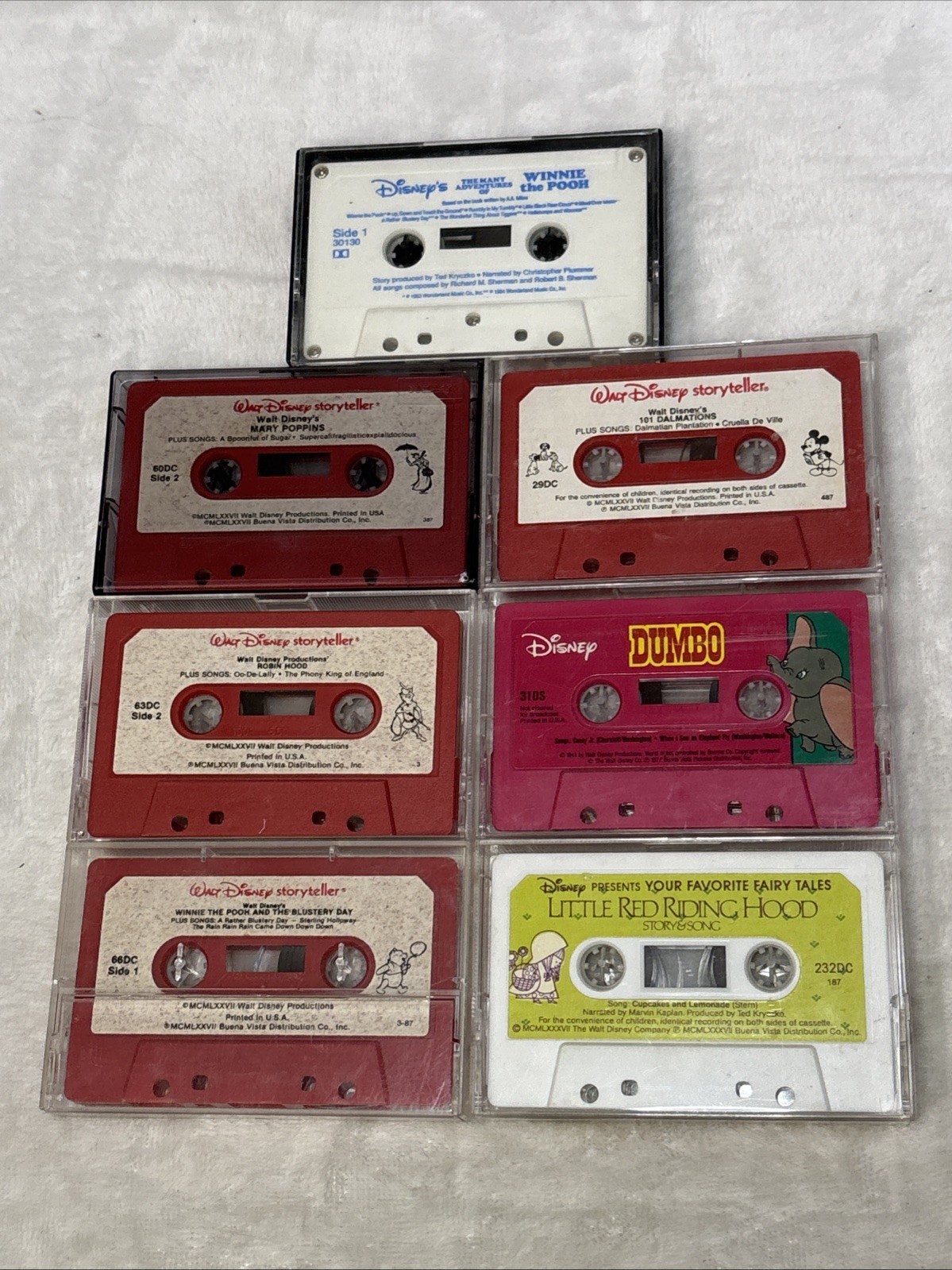 Vintage 90’s Disney Children’s Books On Tape Cassette Tapes Lot Of 7