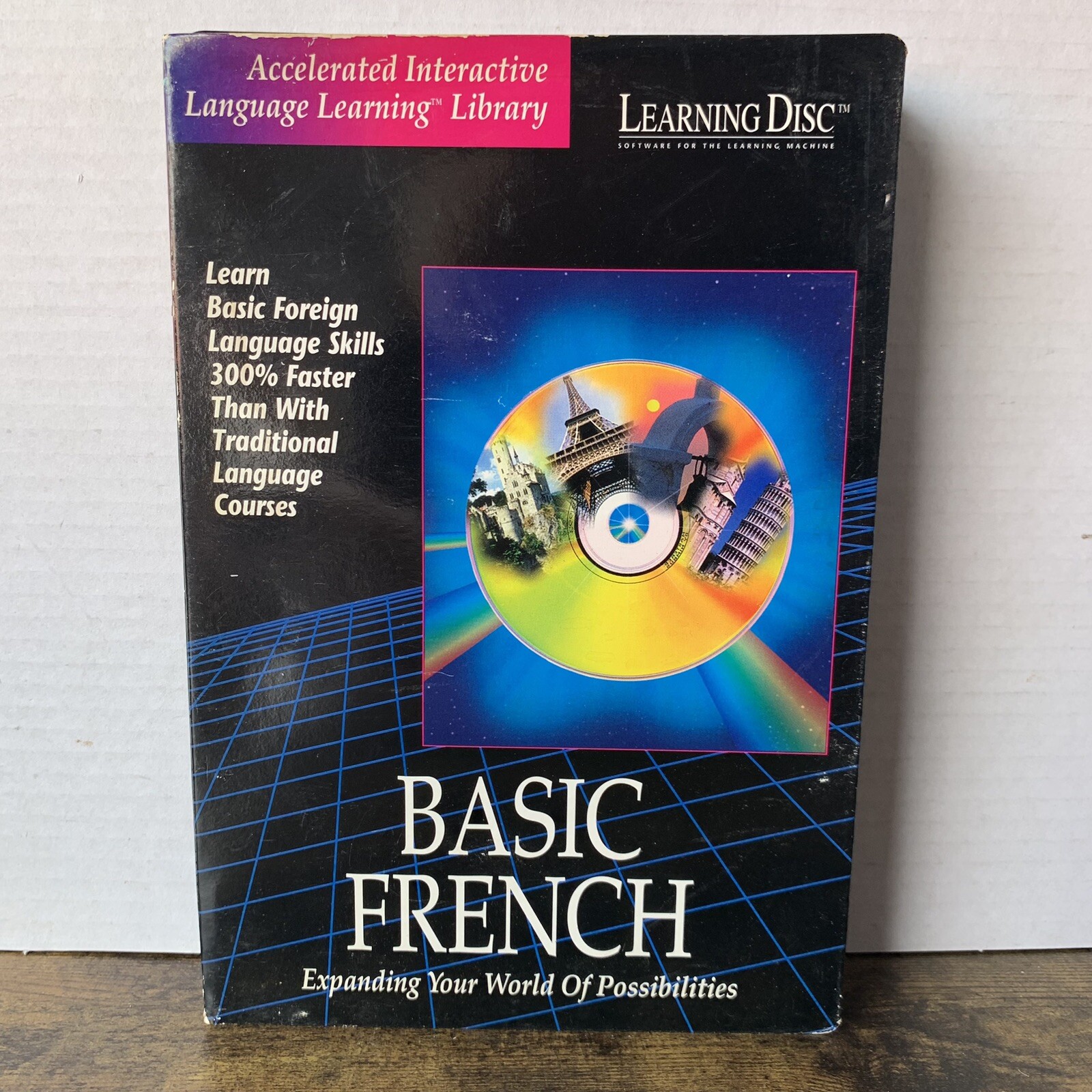 NEW Vintage 1994 Learning Disc Basic French — 2 Lessons — Learn 300% Faster !