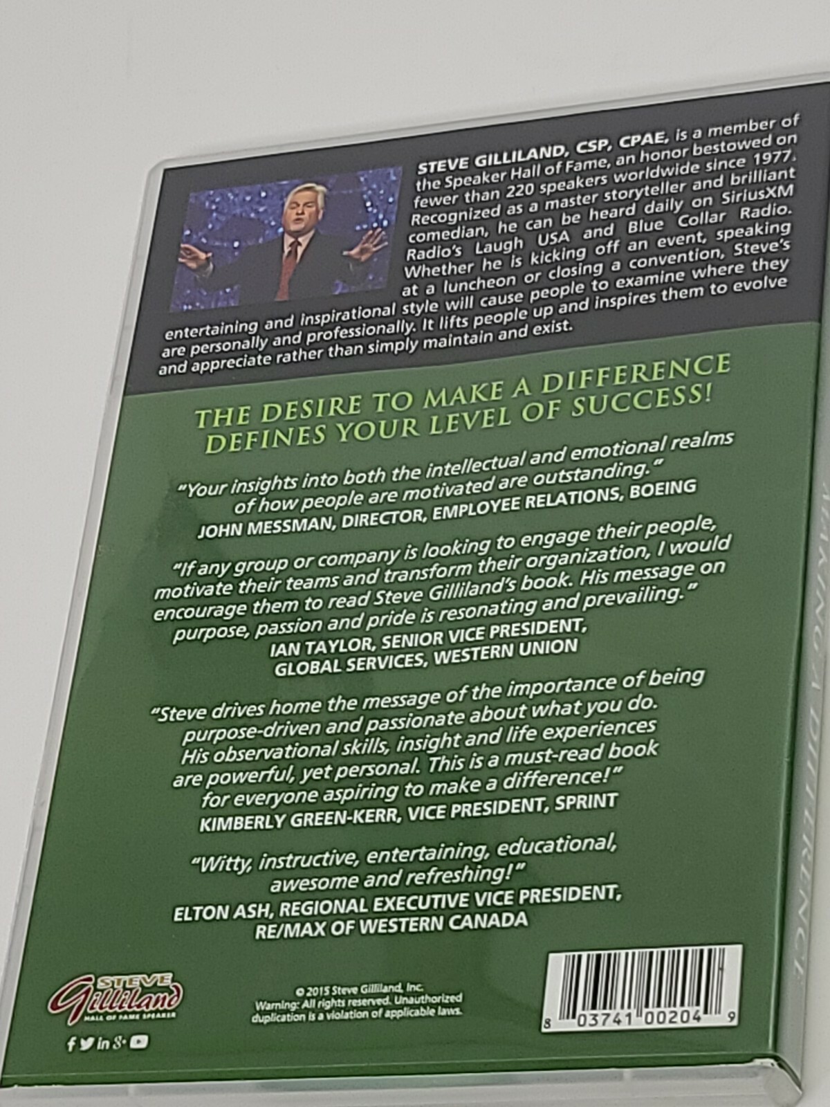 Making a Difference Autograph Signed Steve Gilliland Collection 4 Volume CD Set
