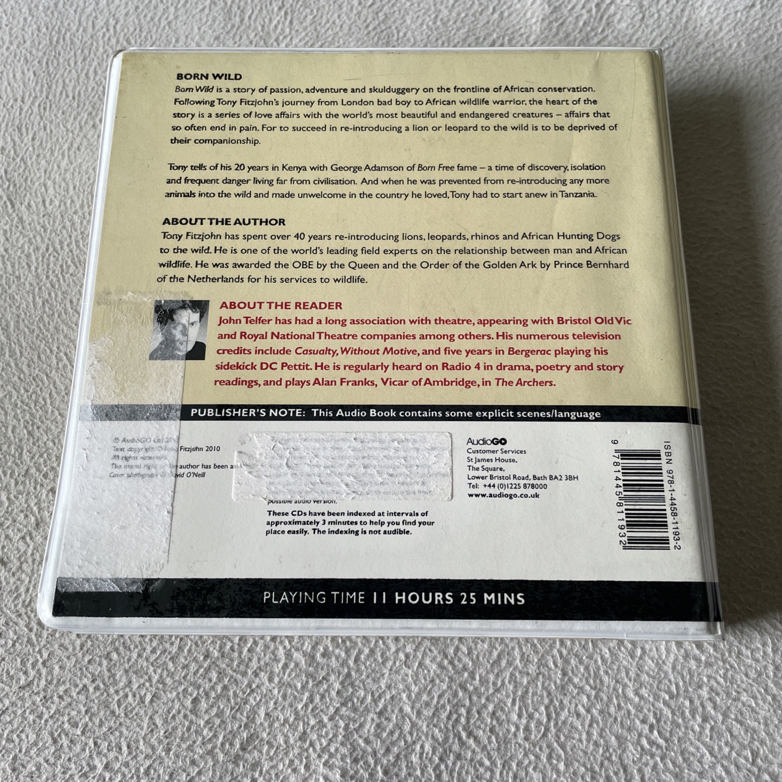[Ex-Library] Born Wild by Tony Fitzjohn Unabridged Audiobook on 10 CDs