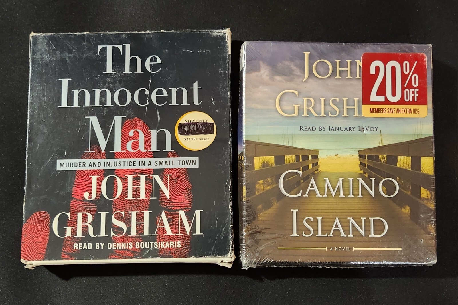 The Innocent Man & Camino Island CD AUDIOBOOK John Grisham 2006 & 2017 Lot