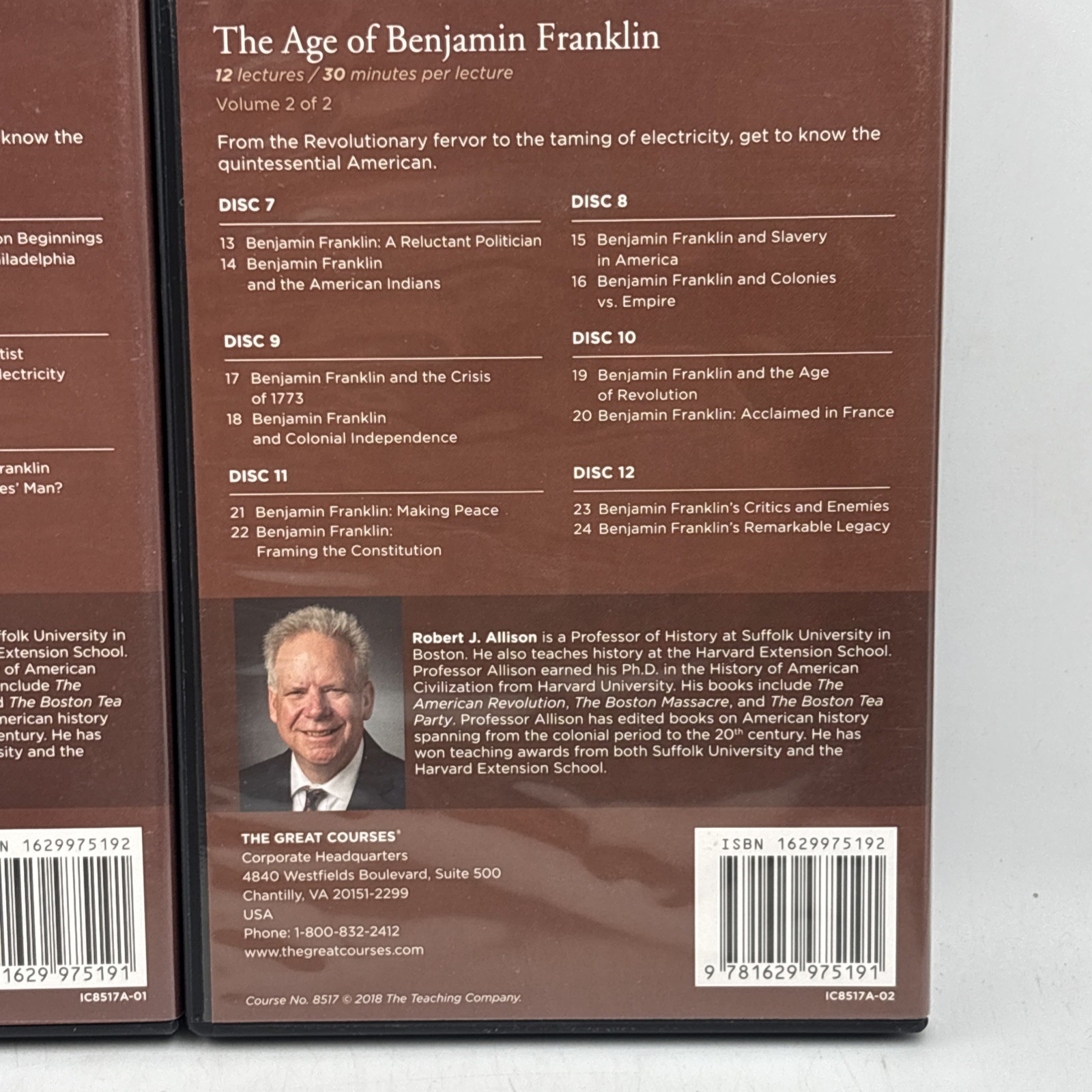 The Great Courses The Age of Benjamin Franklin Audio DVDs & Course Guidebook
