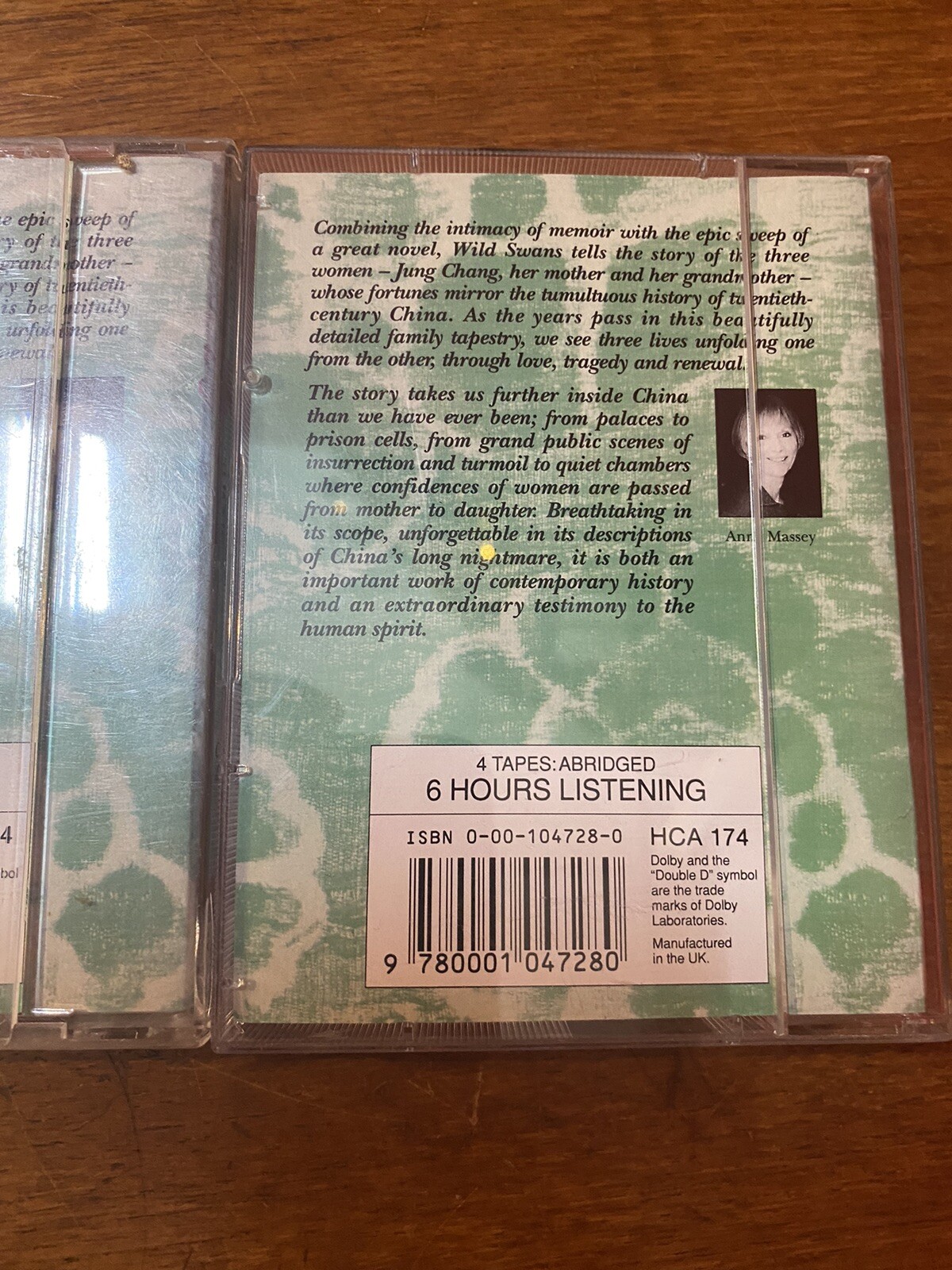 WILD SWANS JUNG CHANG AUDIO BOOK 4 CASSETTES BOX SET ANNA MASSEY Free P&P