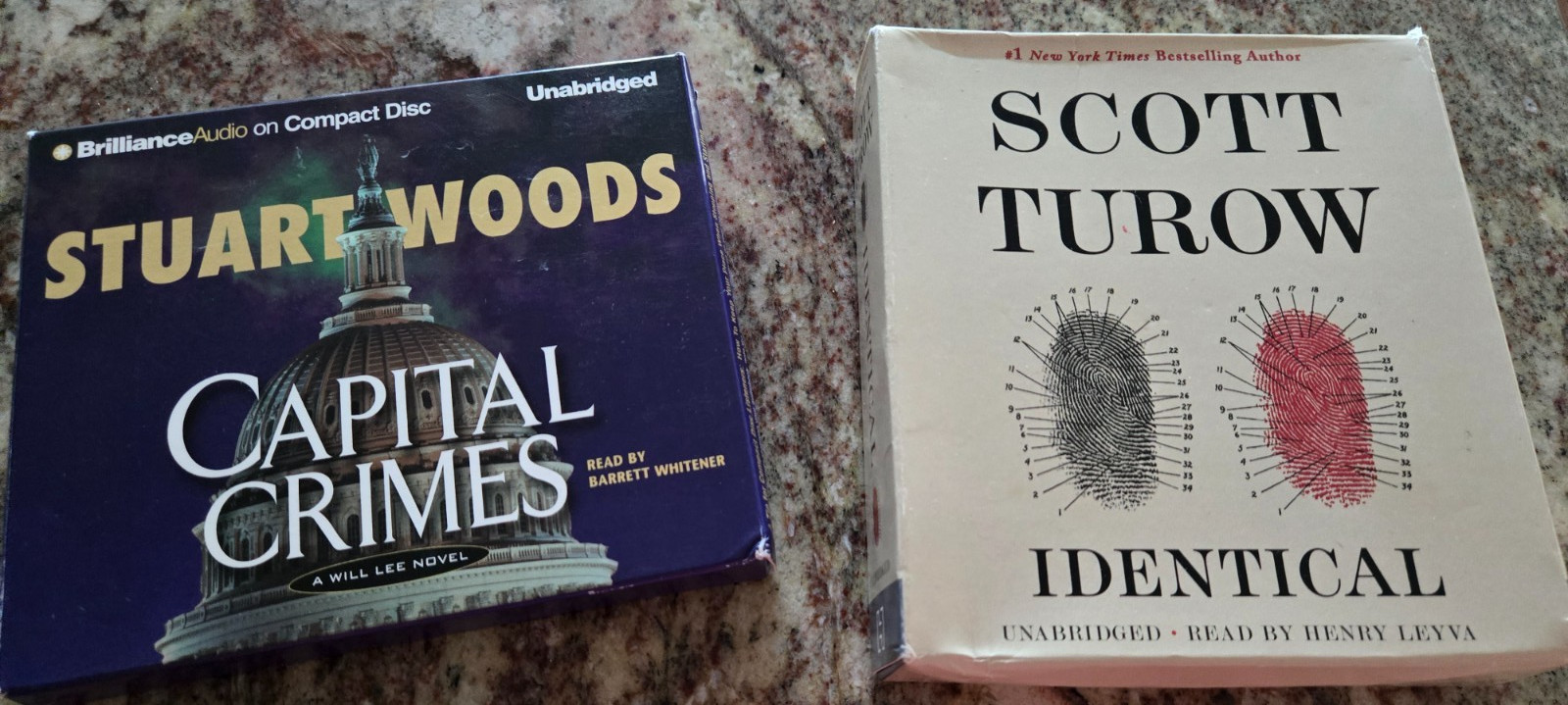 2 Audio Books Identical (Scott Turow) & Capital Crimes (Stuart Woods) Unabridged
