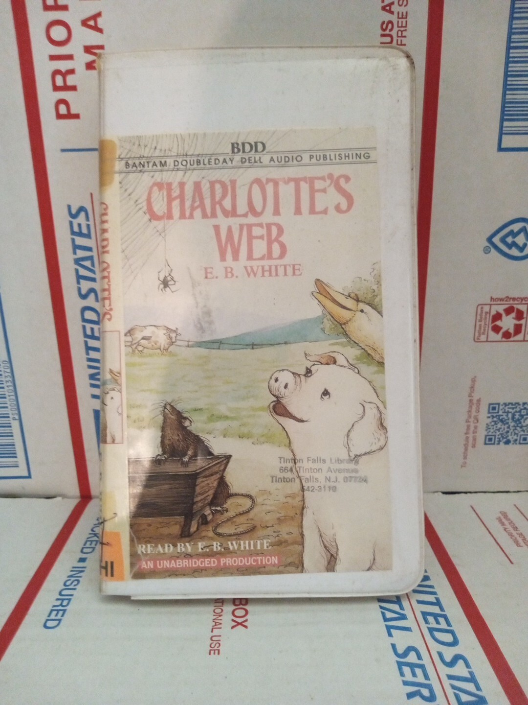 Charlotte’s Web Bantam Audio Cassette EB White 3 Tape Set Audiobook ~ Shelf190